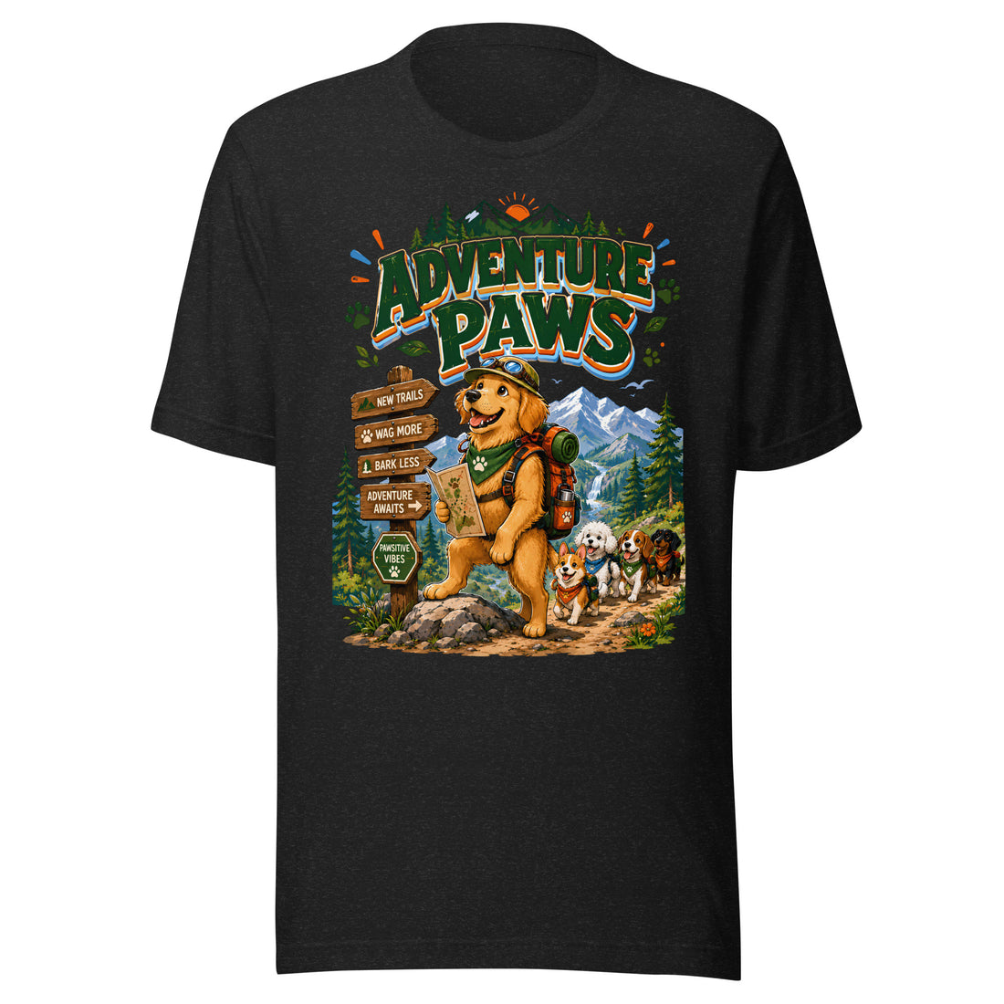 Unisex t-shirt - Elite Adventure Paws - Premium Luxury Hiking Dog Lovers Design by printfluence.net