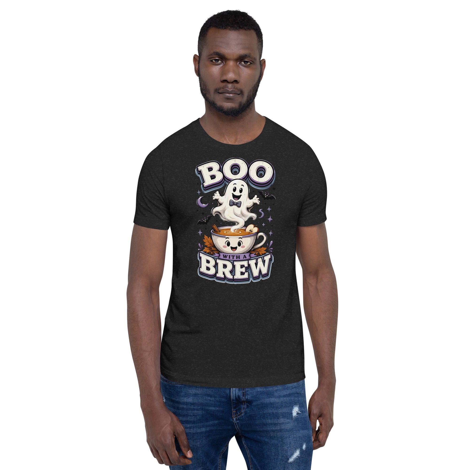 Boo With A Brew Cozy Horror Mystery Unisex T-Shirt by printfluence.net