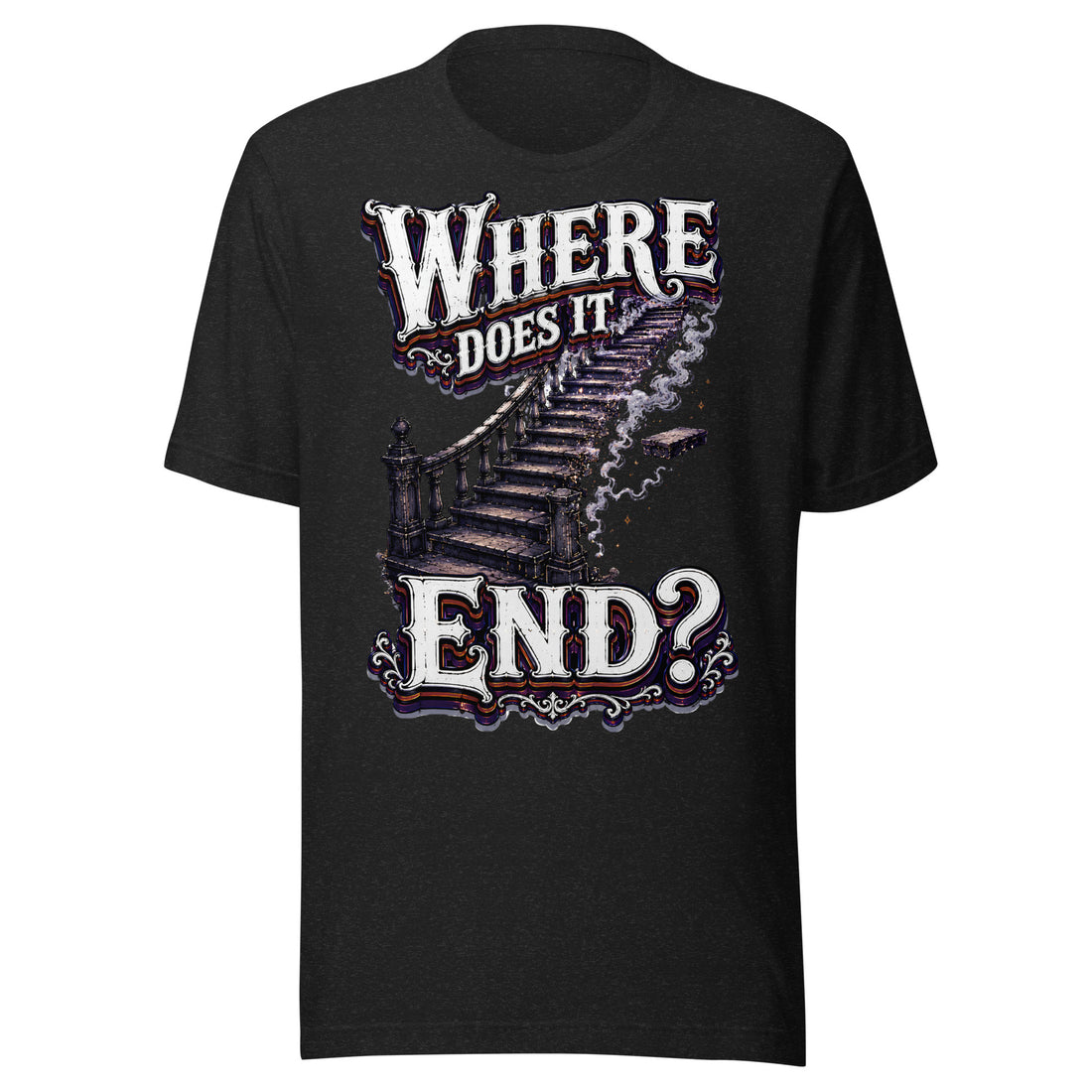 Where Does It End Vintage Horror Mystery Unisex Tee by printfluence.net