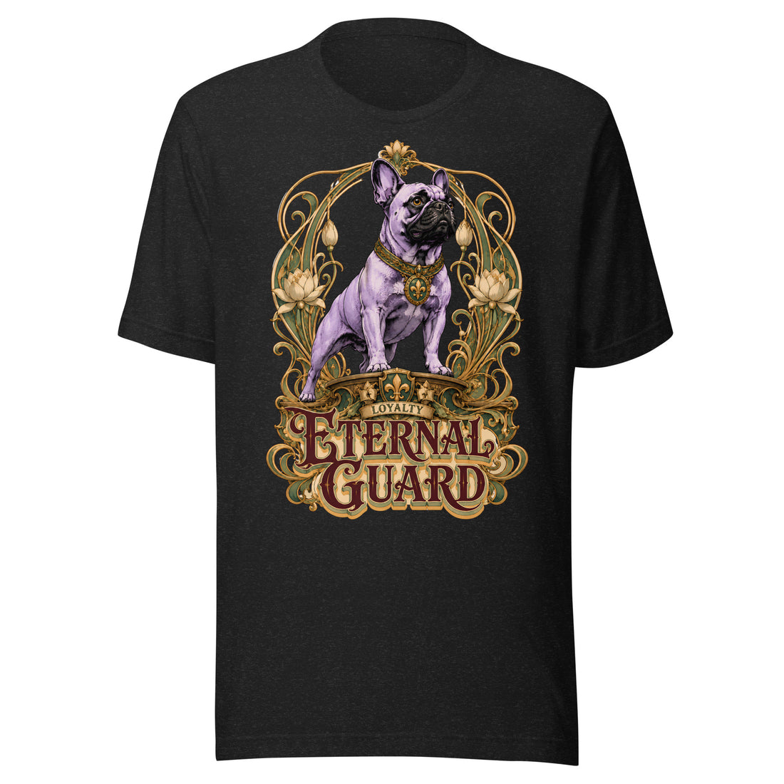 Eternal Guard Frenchie Lovers T-Shirt - Art Nouveau Regal Dog Tee T-9 by printfluence.net