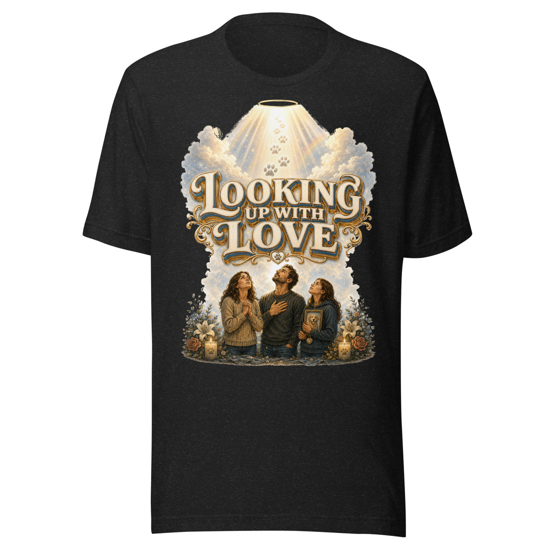 Golden Retriever Lovers Unisex Staple T-Shirt — "Golden Companion" Classic Breed Heritage Design by printfluence.net