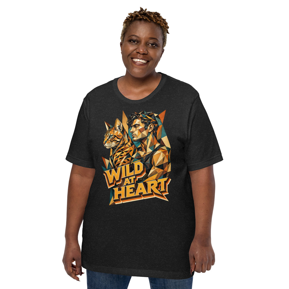 Cat Lovers Unisex Staple T-Shirt "Wild at Heart" by printfluence.net