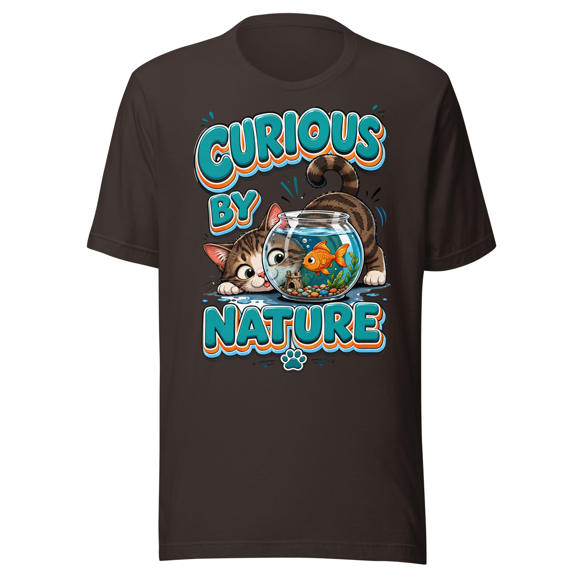 Unisex t-shirt - Elite Curious By Nature Cat - Premium Luxury Retro Goldfish Design by printfluence.net