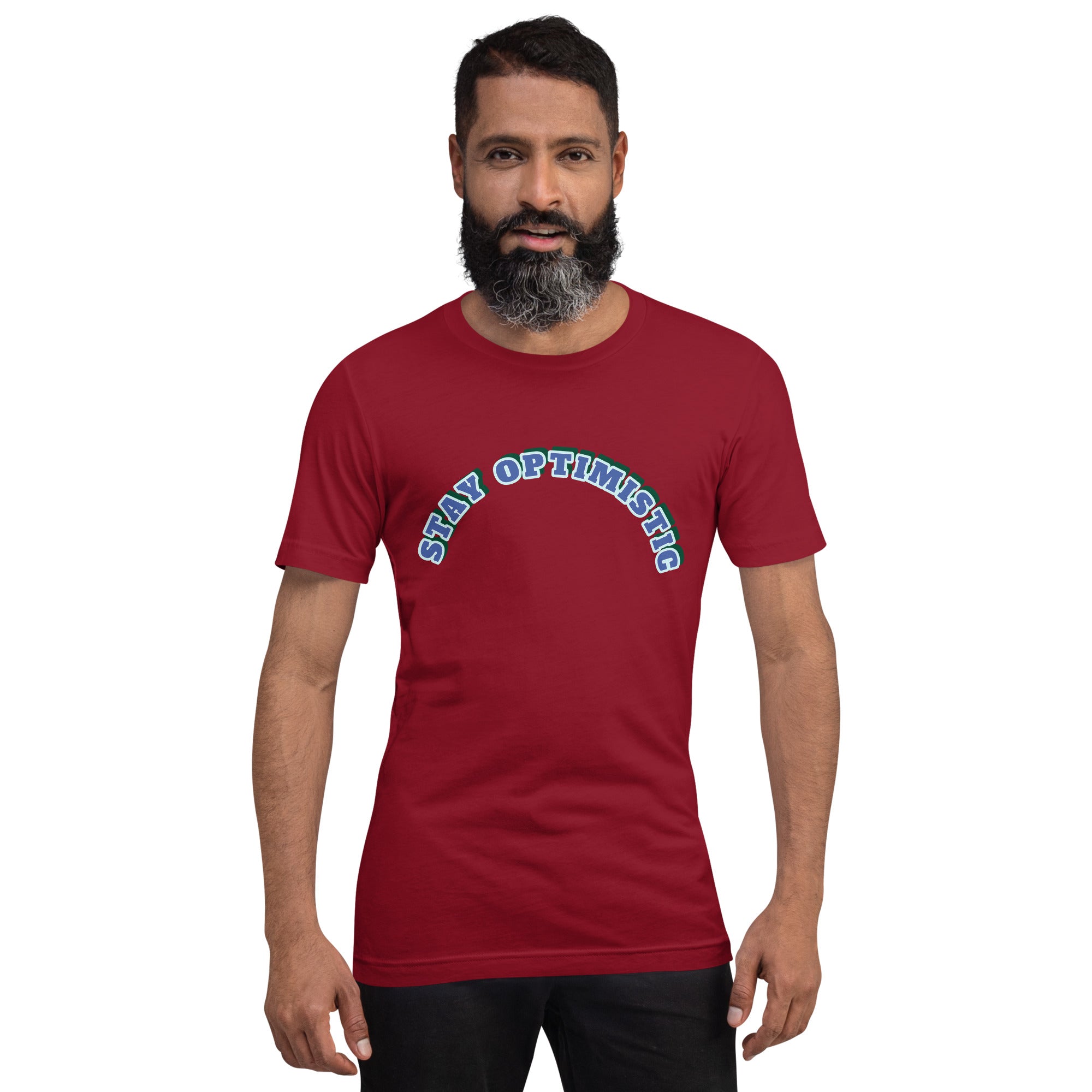 Unisex t-shirt - Stay Optimistic T‑Shirt – Minimalist Motivational Tee for Positive Vibes by printfluence.net