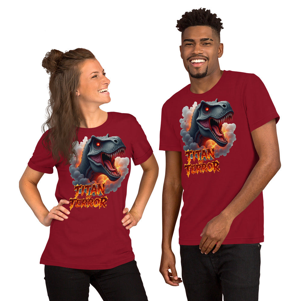 Unisex t-shirt - Titan of Terror Dino Unisex T-Shirt – Primal Power for Elite Dominators by printfluence.net
