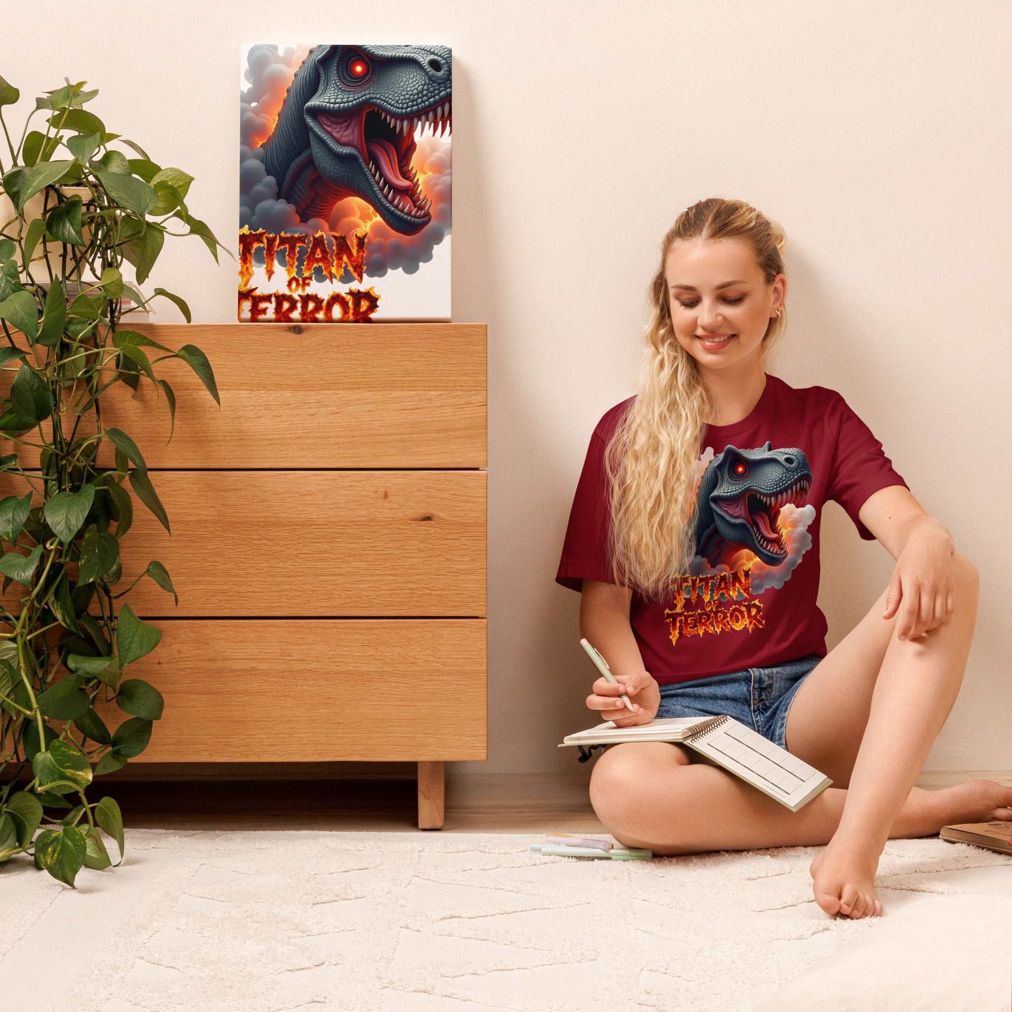 Unisex t-shirt - Titan of Terror Dino Unisex T-Shirt – Primal Power for Elite Dominators by printfluence.net