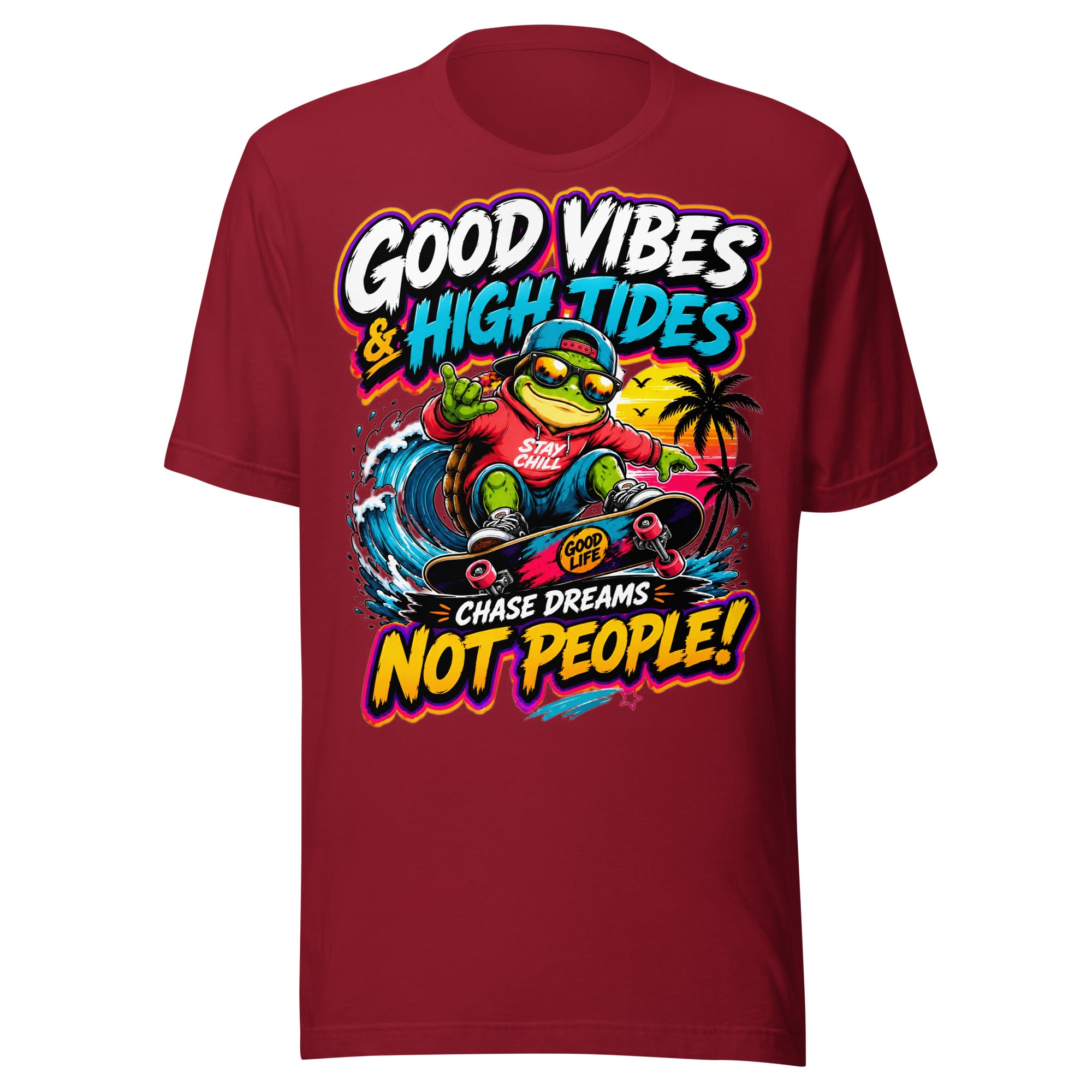 Unisex t-shirt - Elite Skater Turtle Cosmic Good Vibes - Premium Radical Dream Chaser Design by printfluence.net