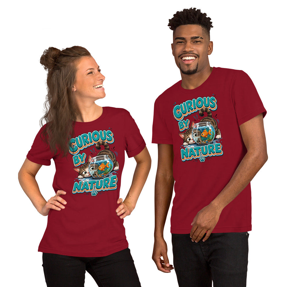 Unisex t-shirt - Elite Curious By Nature Cat - Premium Luxury Retro Goldfish Design by printfluence.net