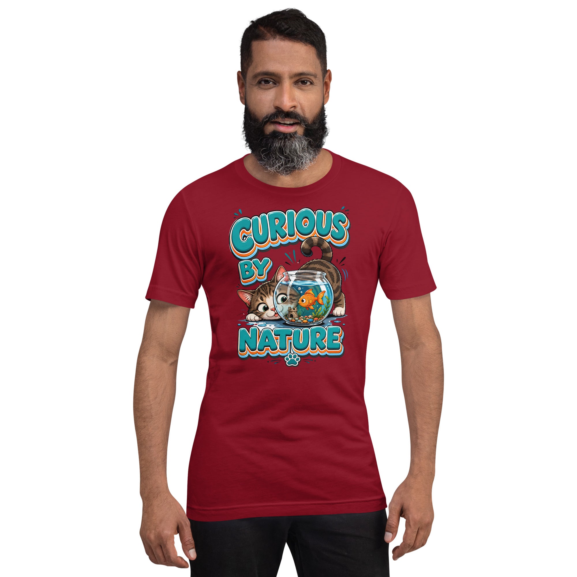 Unisex t-shirt - Elite Curious By Nature Cat - Premium Luxury Retro Goldfish Design by printfluence.net