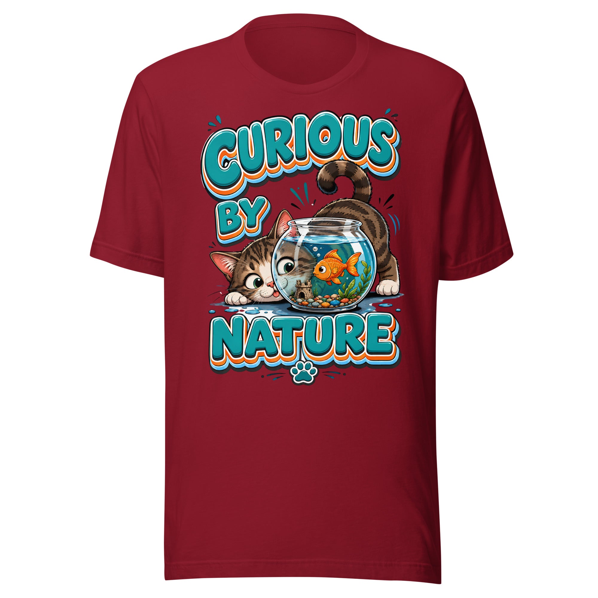 Unisex t-shirt - Elite Curious By Nature Cat - Premium Luxury Retro Goldfish Design by printfluence.net
