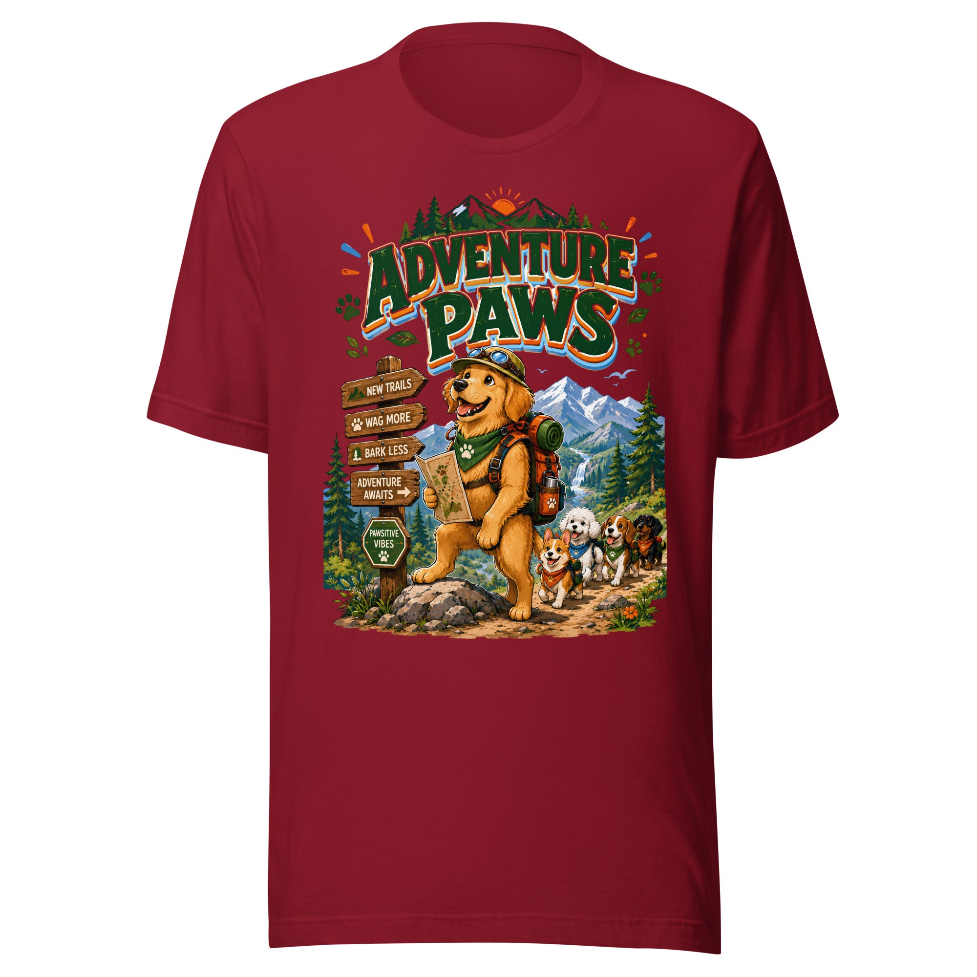 Unisex t-shirt - Elite Adventure Paws - Premium Luxury Hiking Dog Lovers Design by printfluence.net