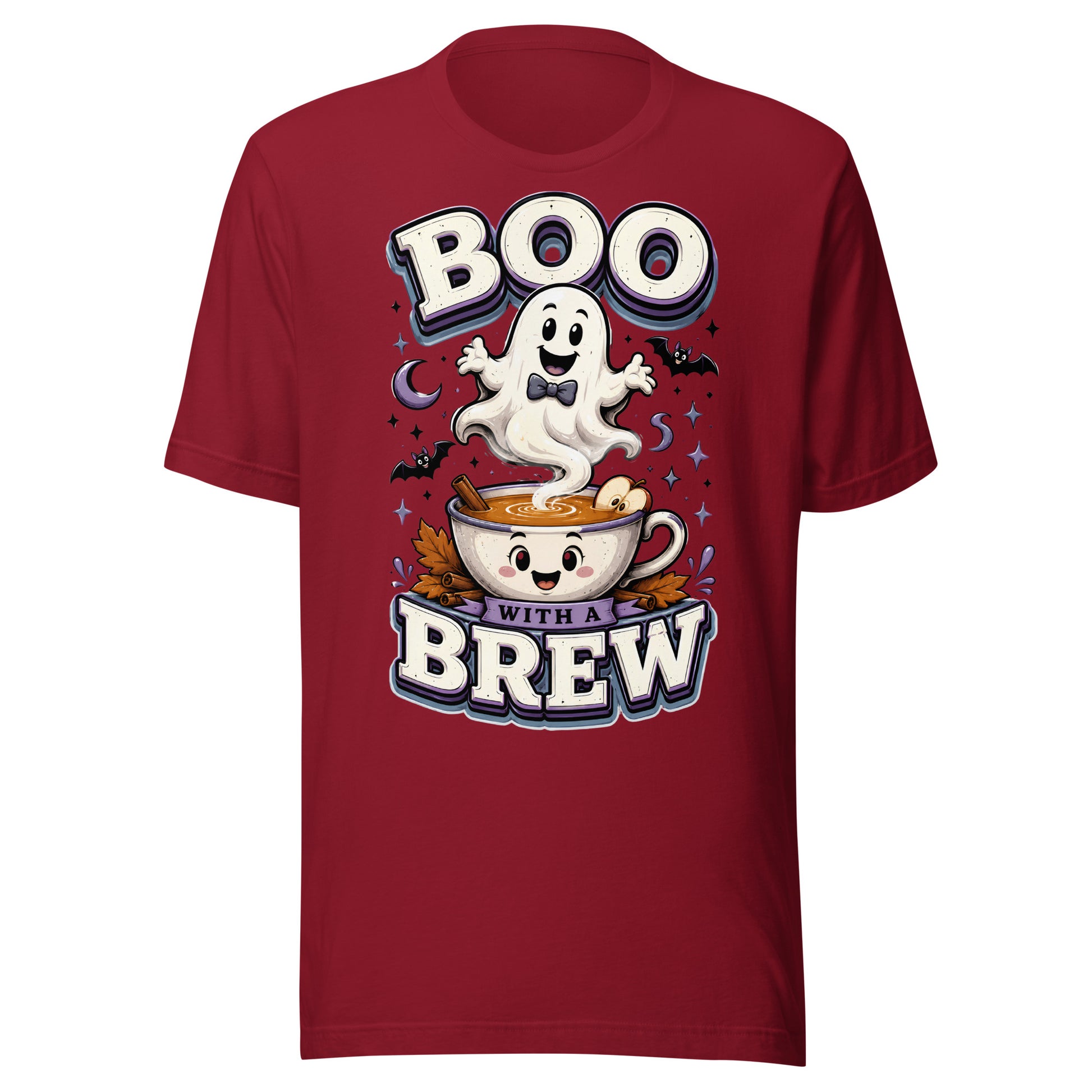 Boo With A Brew Cozy Horror Mystery Unisex T-Shirt by printfluence.net