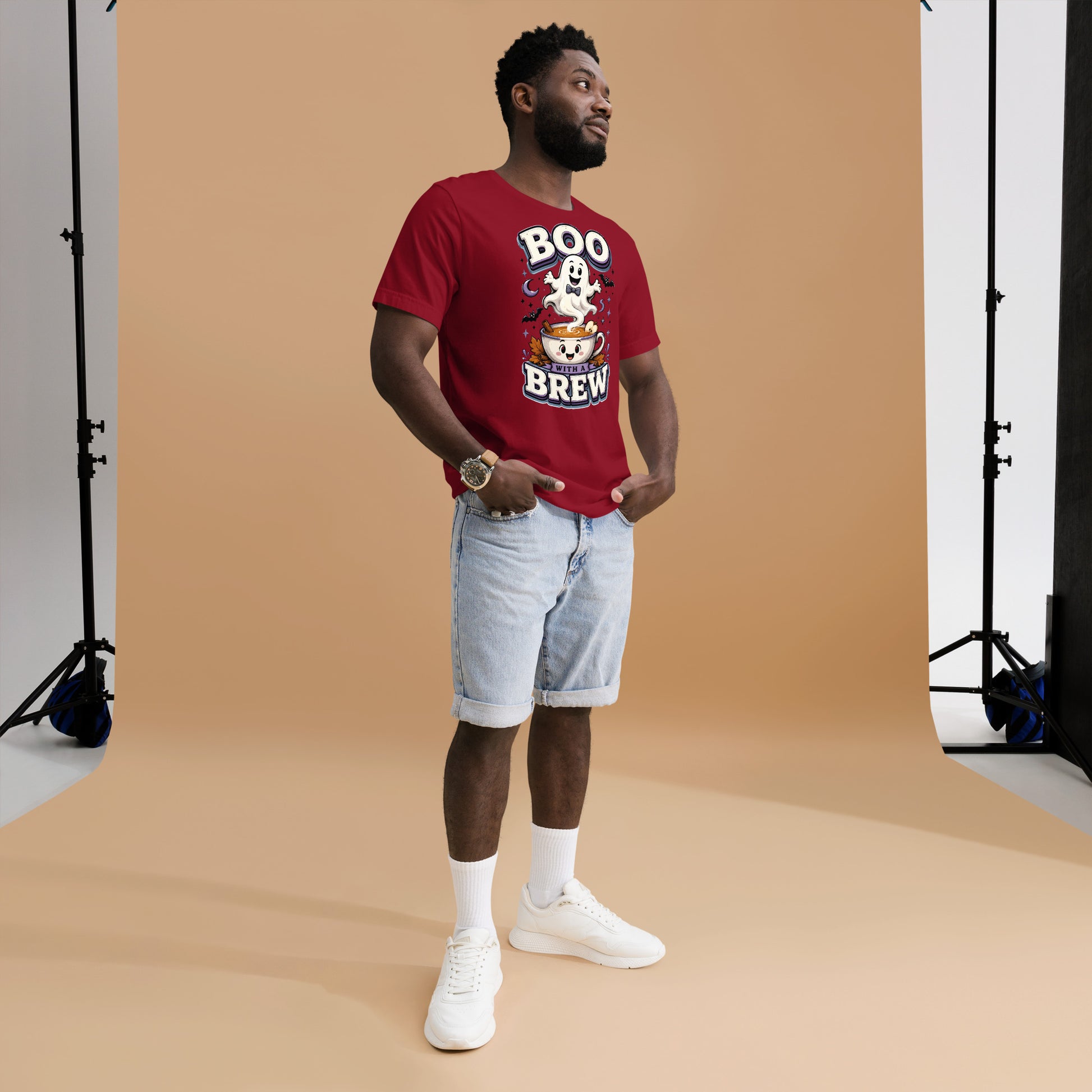 Boo With A Brew Cozy Horror Mystery Unisex T-Shirt by printfluence.net