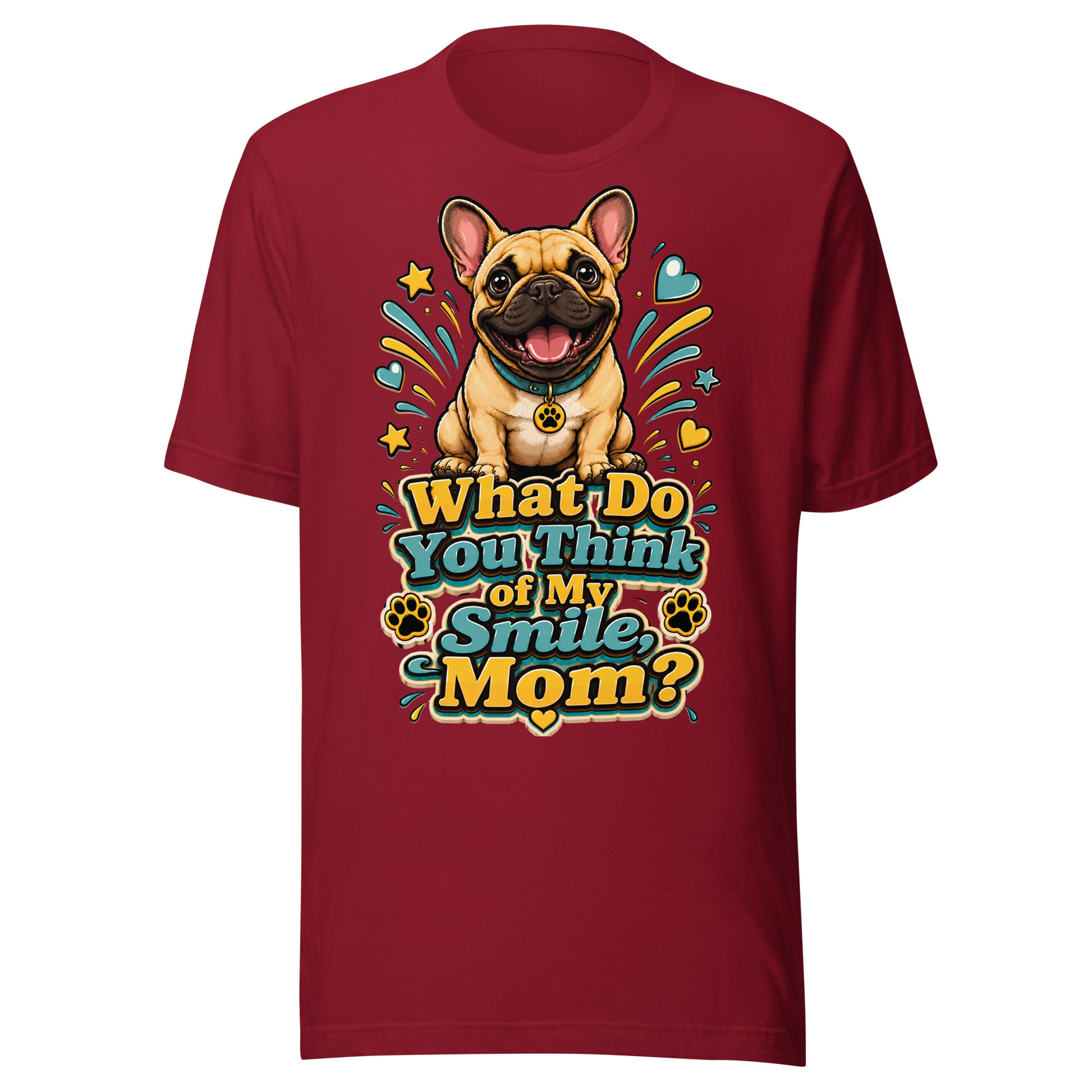French Bulldog Mom Smile Unisex T-Shirt by printfluence.net