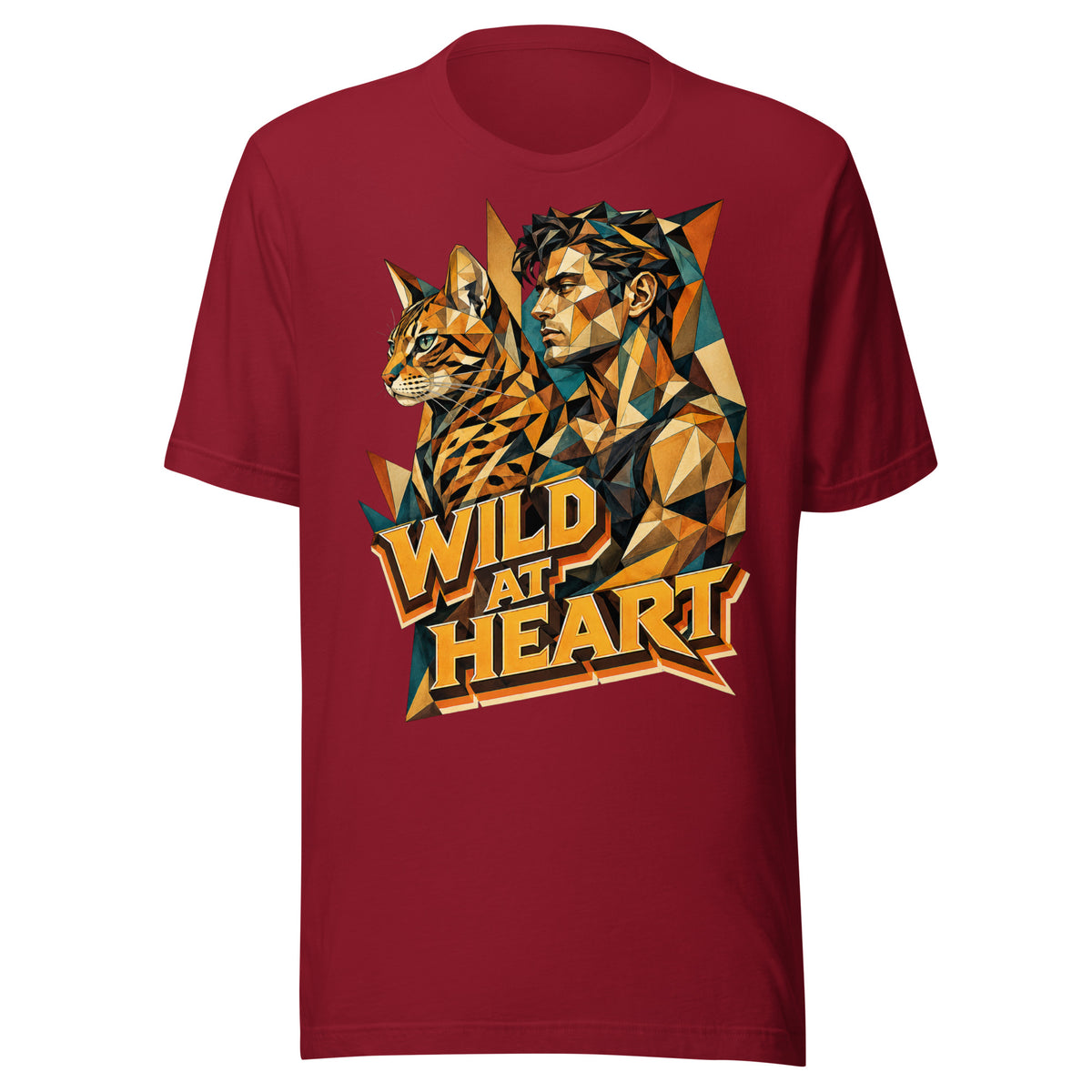 Cat Lovers Unisex Staple T-Shirt "Wild at Heart" by printfluence.net