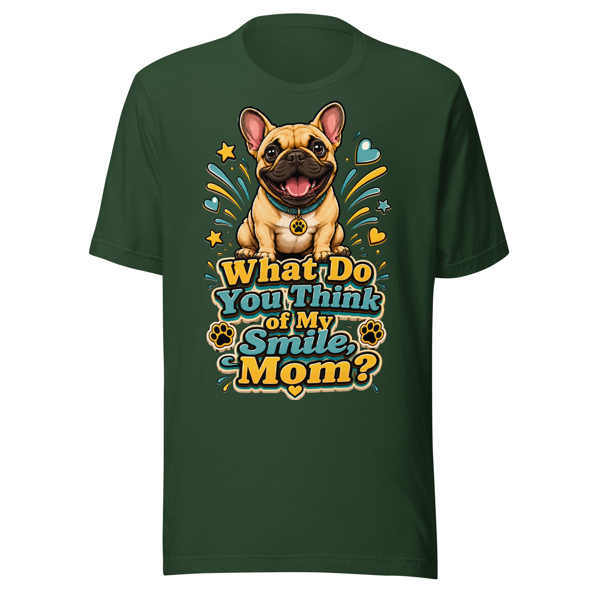 French Bulldog Mom Smile Unisex T-Shirt by printfluence.net