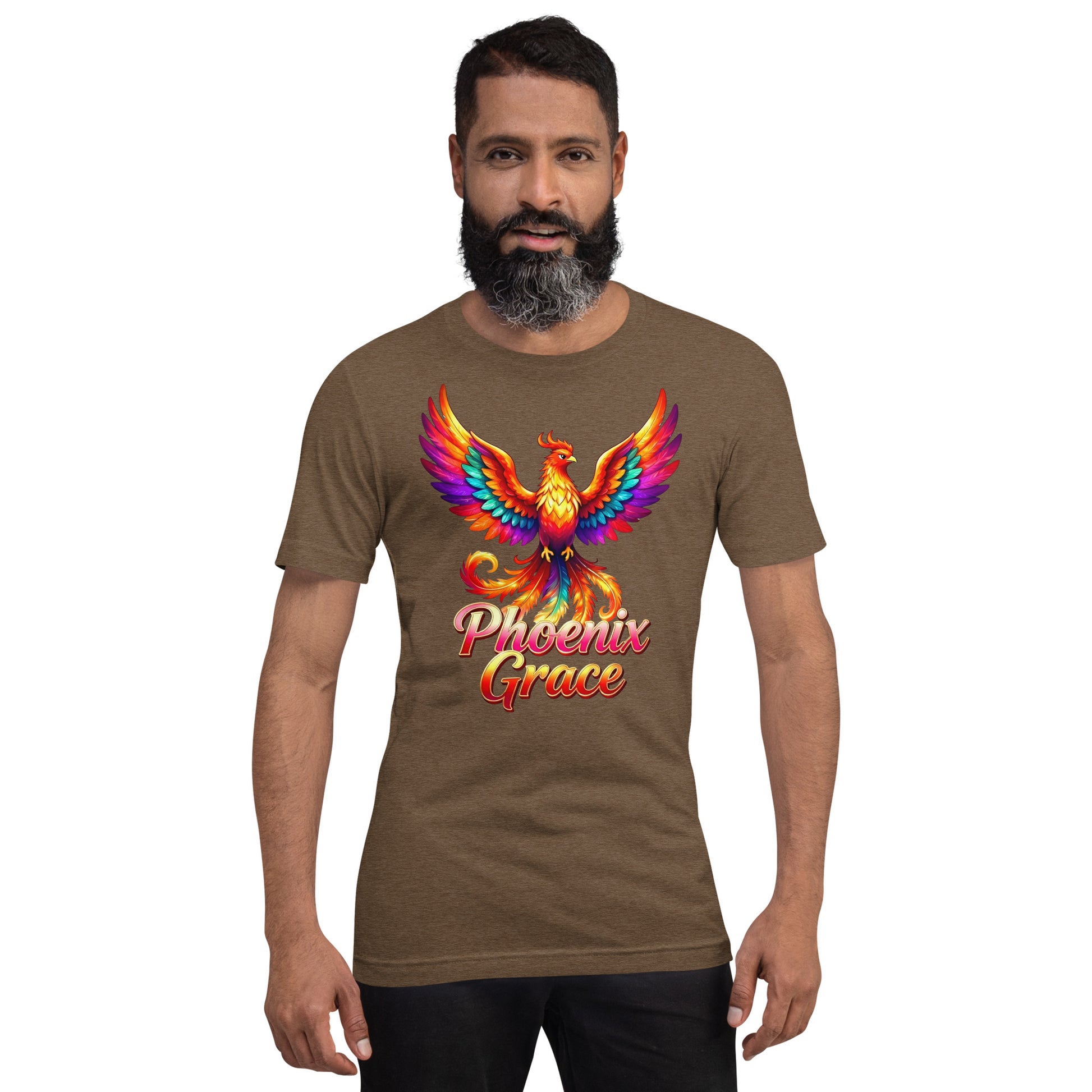 Unisex t-shirt - Phoenix Grace – Vibrant Mythical Bird of Rebirth and Power by printfluence.net