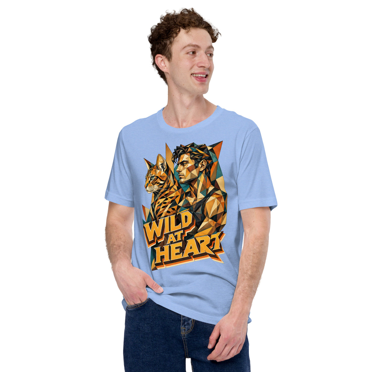 Cat Lovers Unisex Staple T-Shirt "Wild at Heart" by printfluence.net