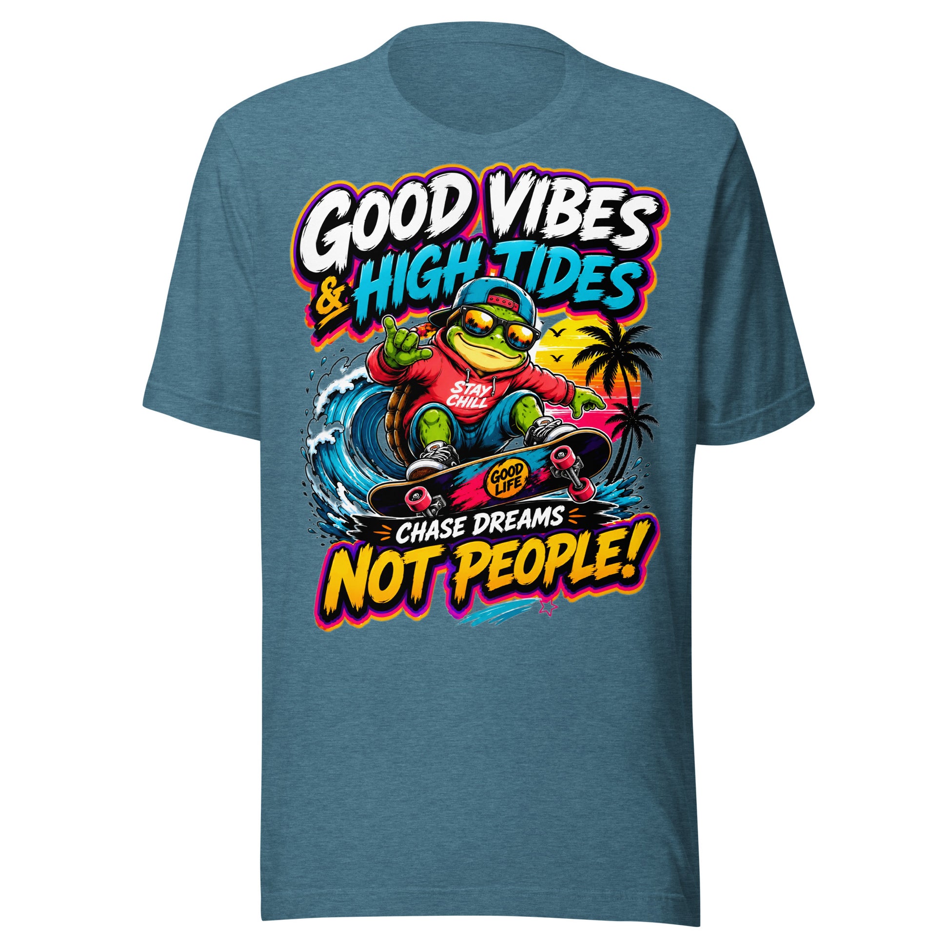 Unisex t-shirt - Elite Skater Turtle Cosmic Good Vibes - Premium Radical Dream Chaser Design by printfluence.net