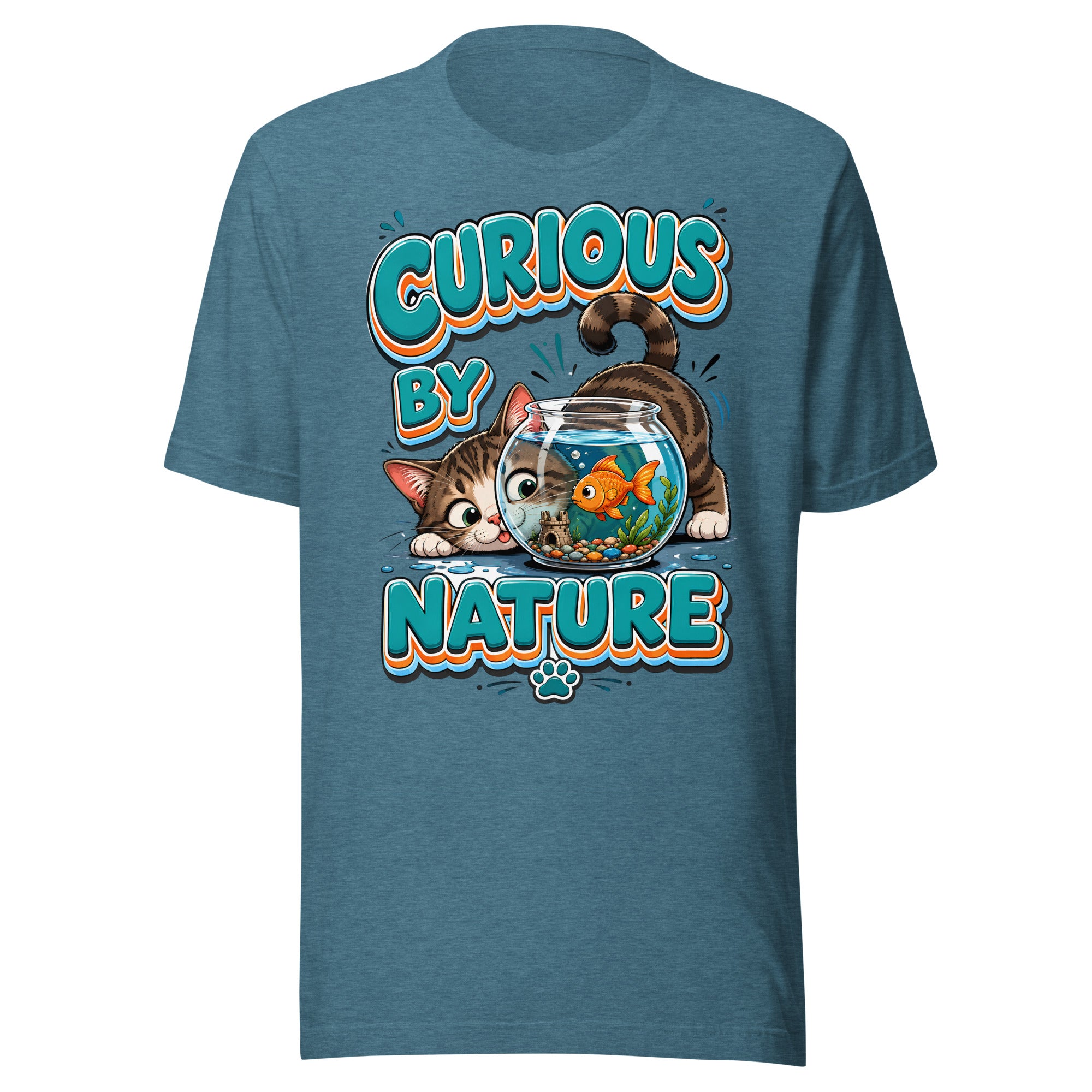 Unisex t-shirt - Elite Curious By Nature Cat - Premium Luxury Retro Goldfish Design by printfluence.net