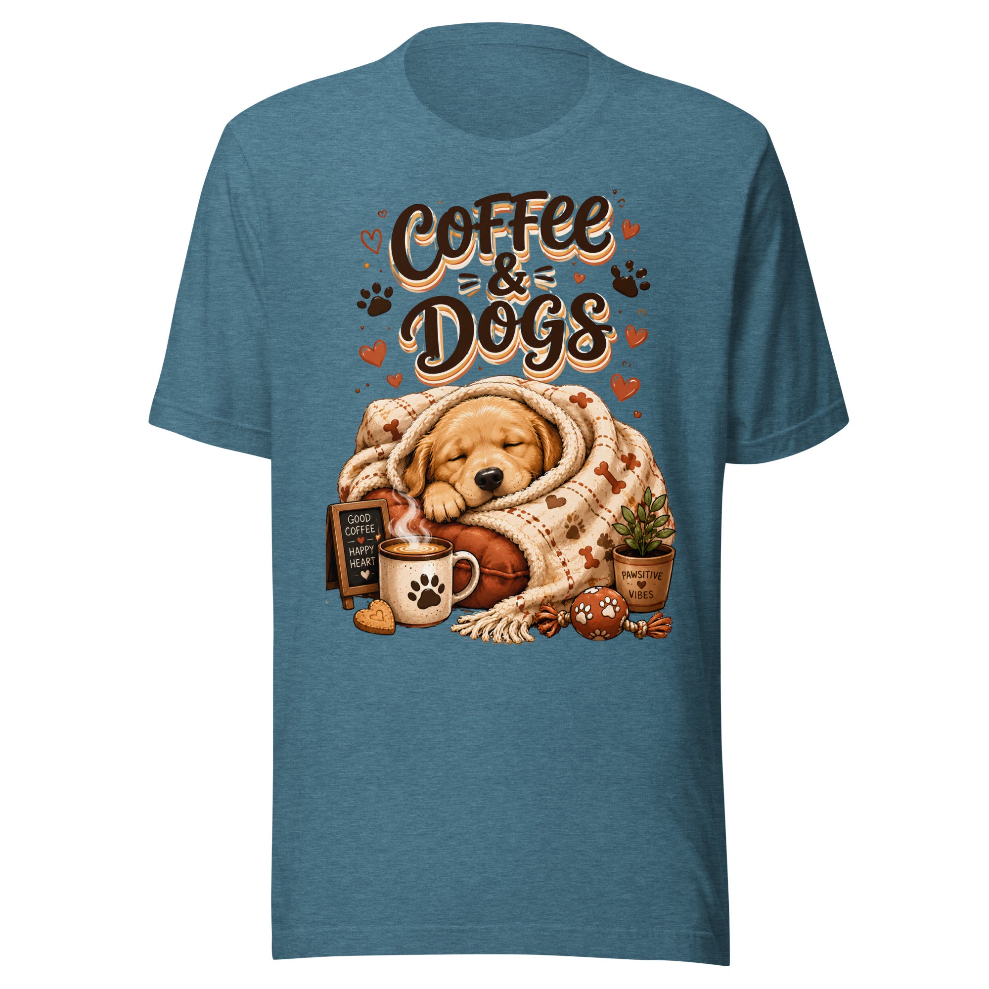 Elite Coffee And Dogs - Premium Luxury Golden Retriever Dog Lovers T-Shirt by printfluence.net