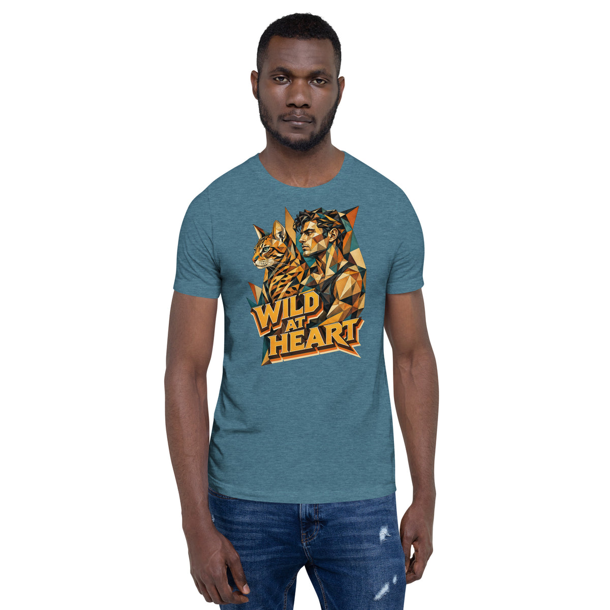 Cat Lovers Unisex Staple T-Shirt "Wild at Heart" by printfluence.net