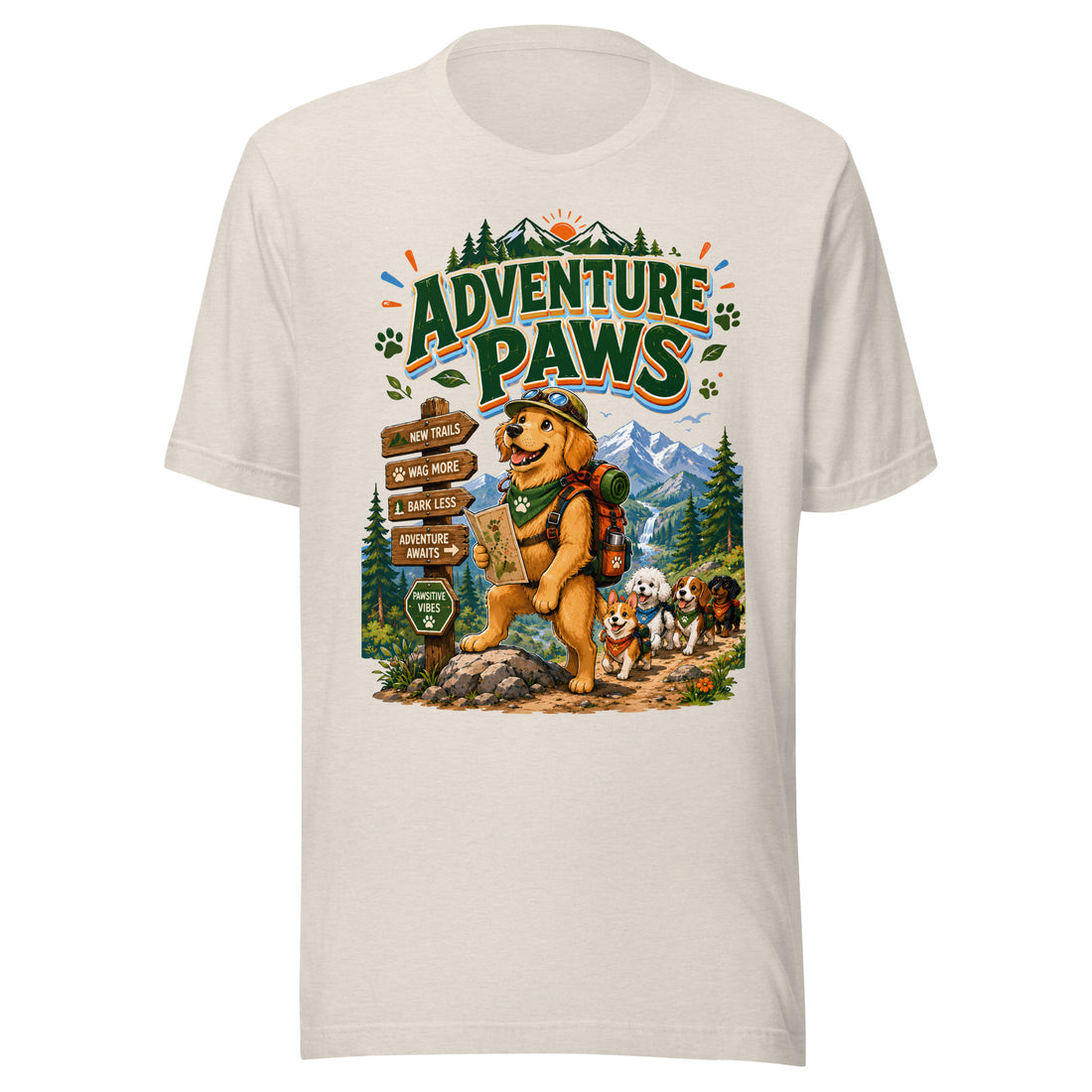 Unisex t-shirt - Elite Adventure Paws - Premium Luxury Hiking Dog Lovers Design by printfluence.net