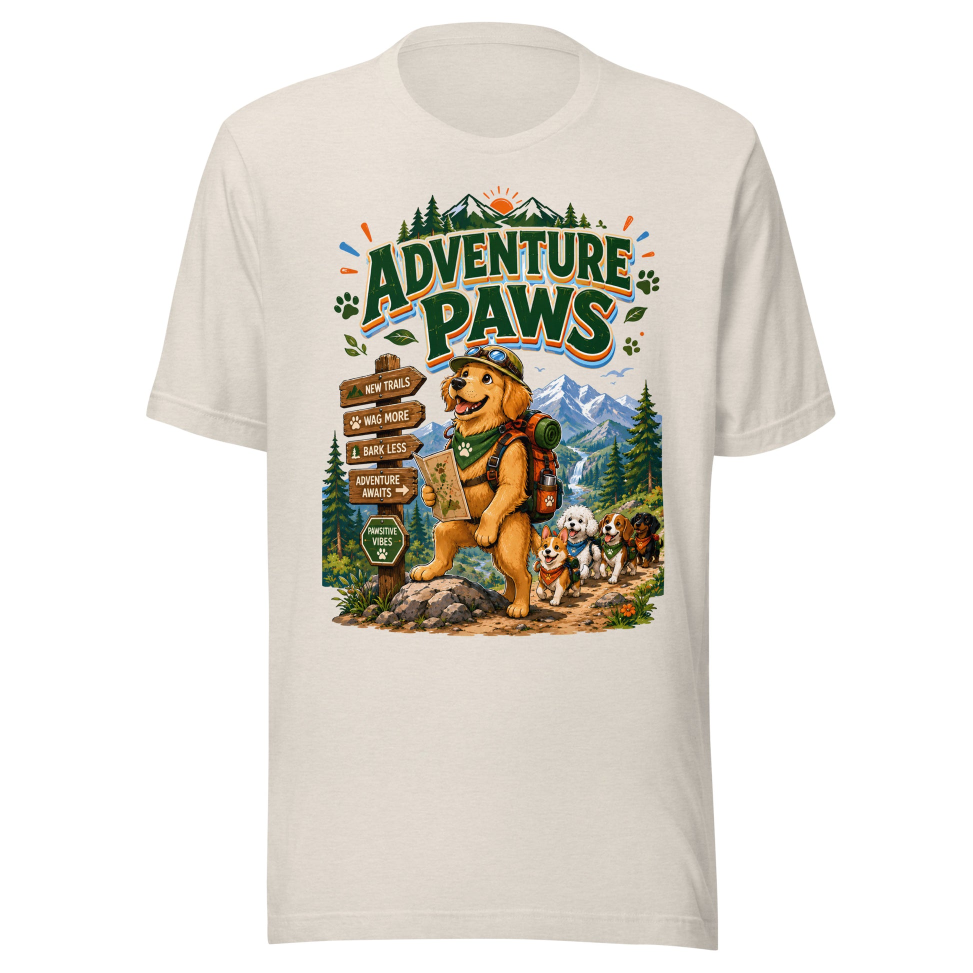 Unisex t-shirt - Elite Adventure Paws - Premium Luxury Hiking Dog Lovers Design by printfluence.net