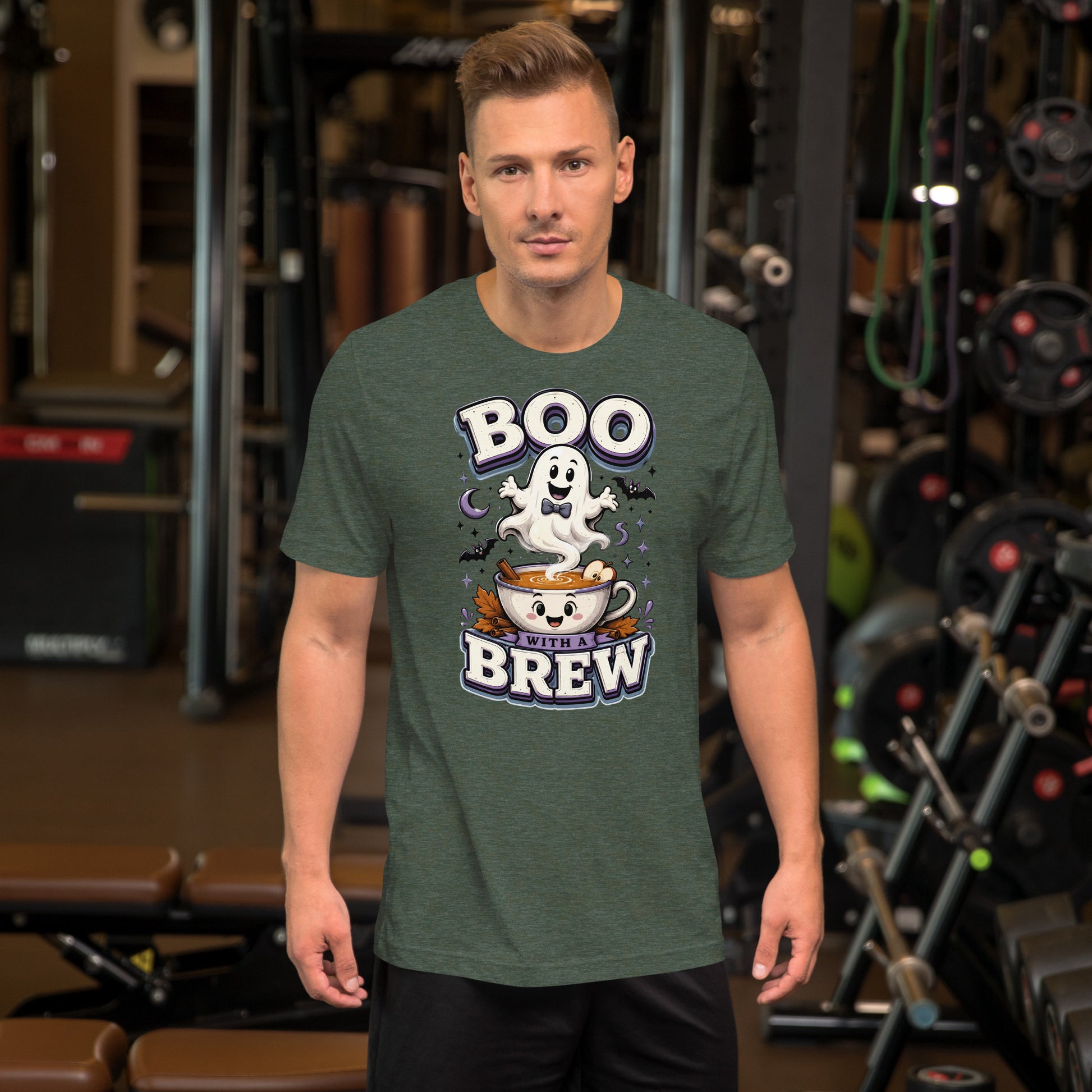 Boo With A Brew Cozy Horror Mystery Unisex T-Shirt by printfluence.net