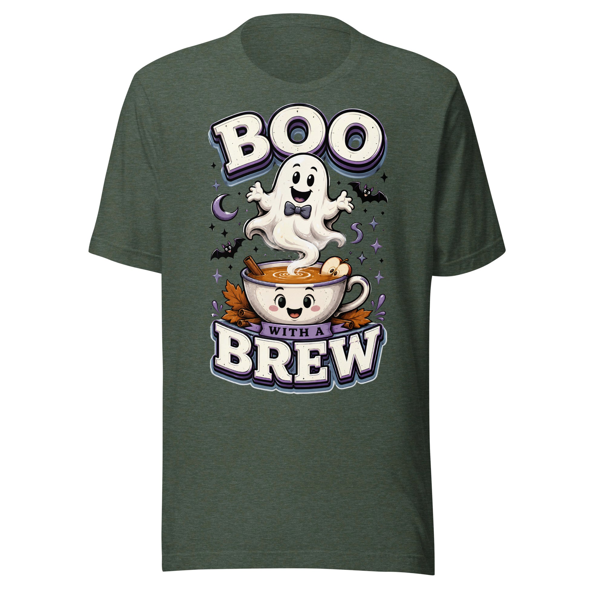 Boo With A Brew Cozy Horror Mystery Unisex T-Shirt by printfluence.net