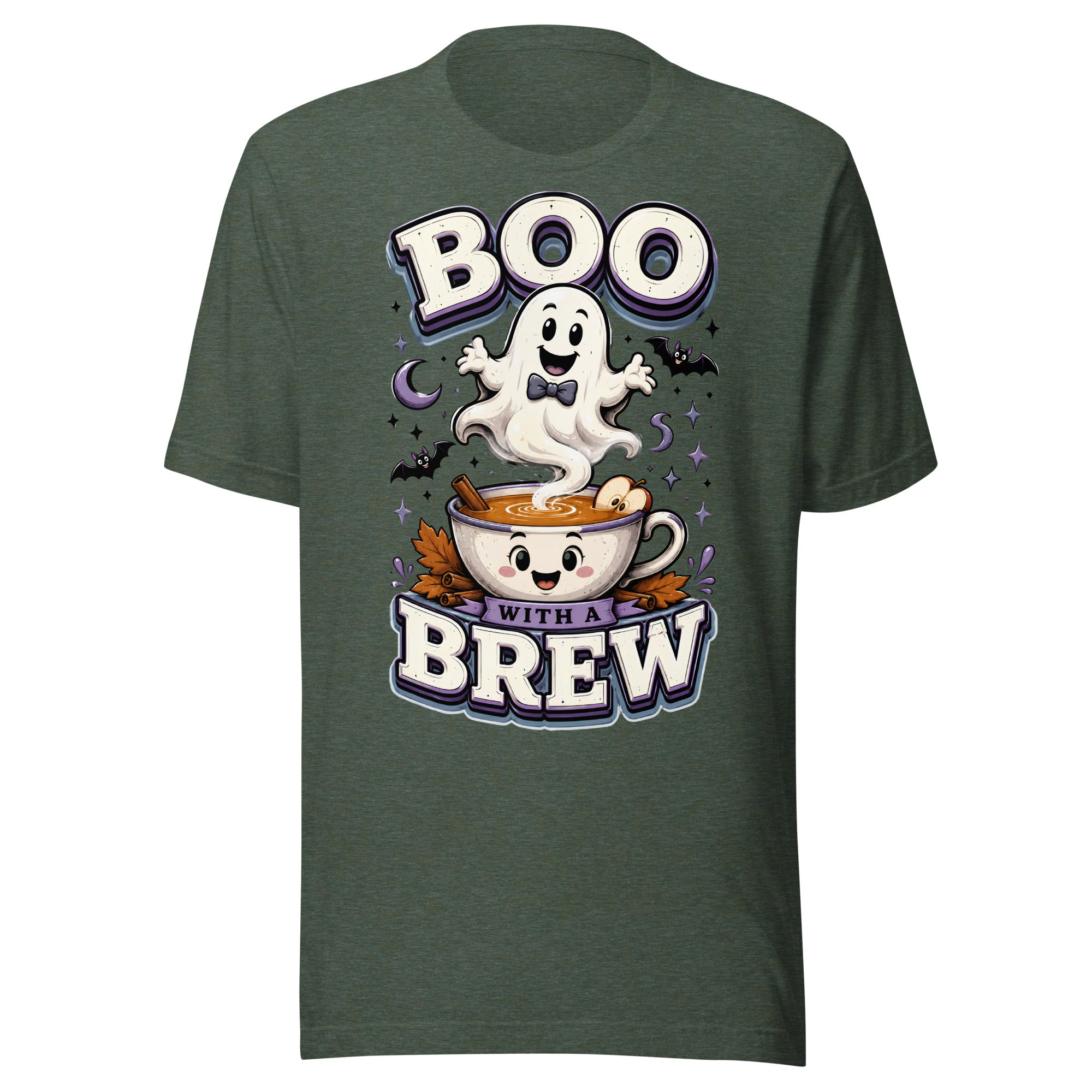 Boo With A Brew Cozy Horror Mystery Unisex T-Shirt by printfluence.net