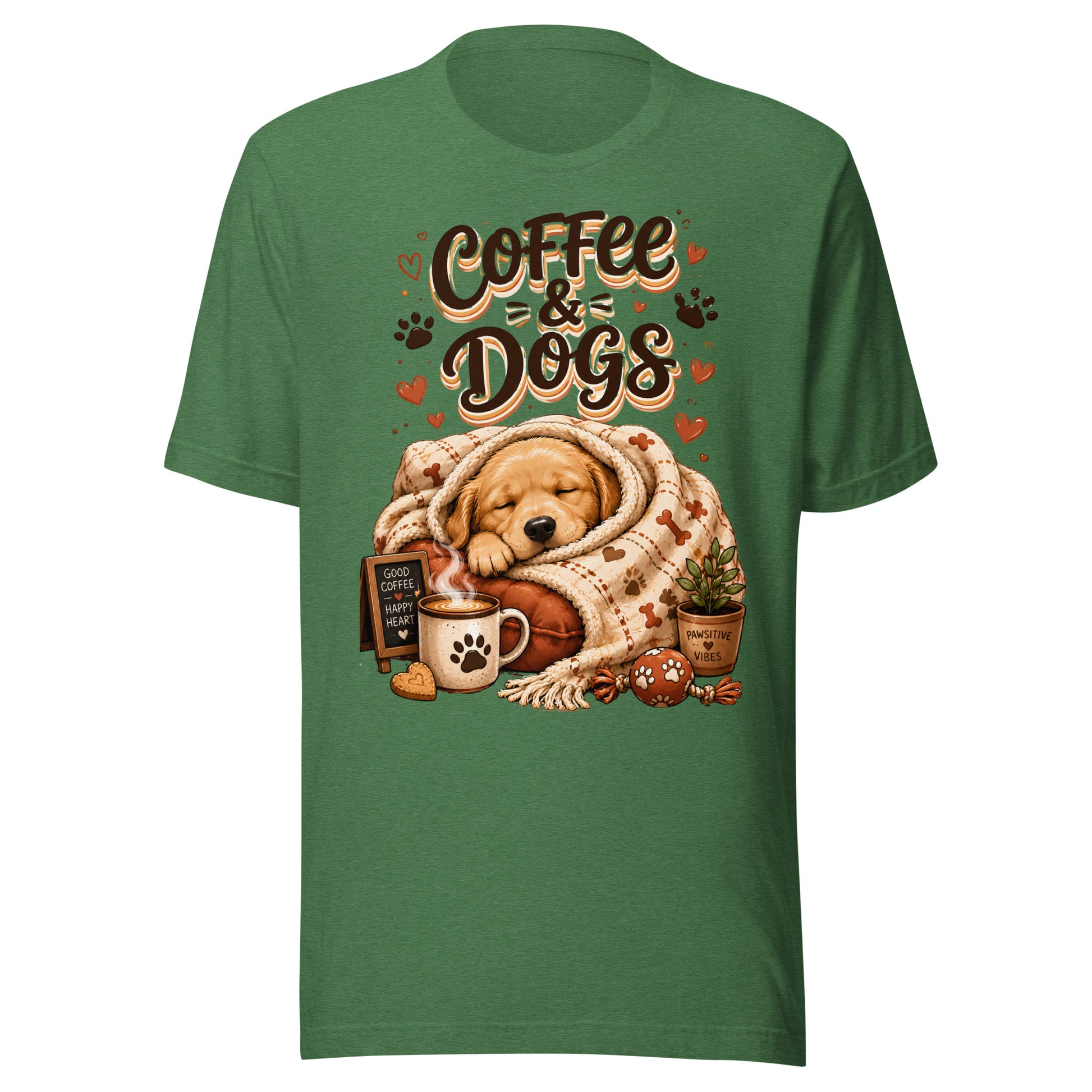 Elite Coffee And Dogs - Premium Luxury Golden Retriever Dog Lovers T-Shirt by printfluence.net