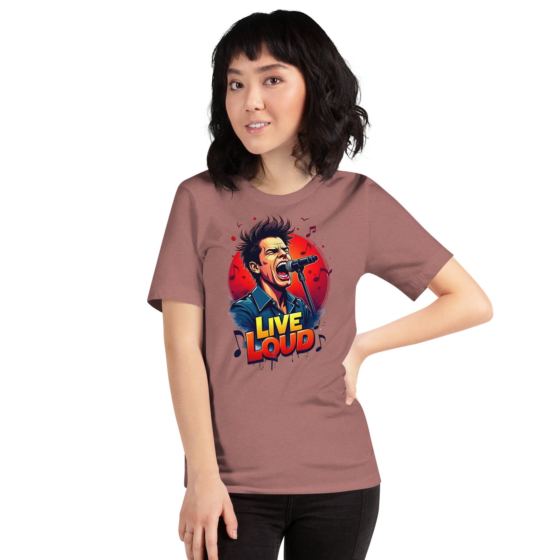 Unisex t-shirt - Live Loud Singer T-Shirt – Unisex Music Passion Graphic Bella Canvas 3001 by printfluence.net