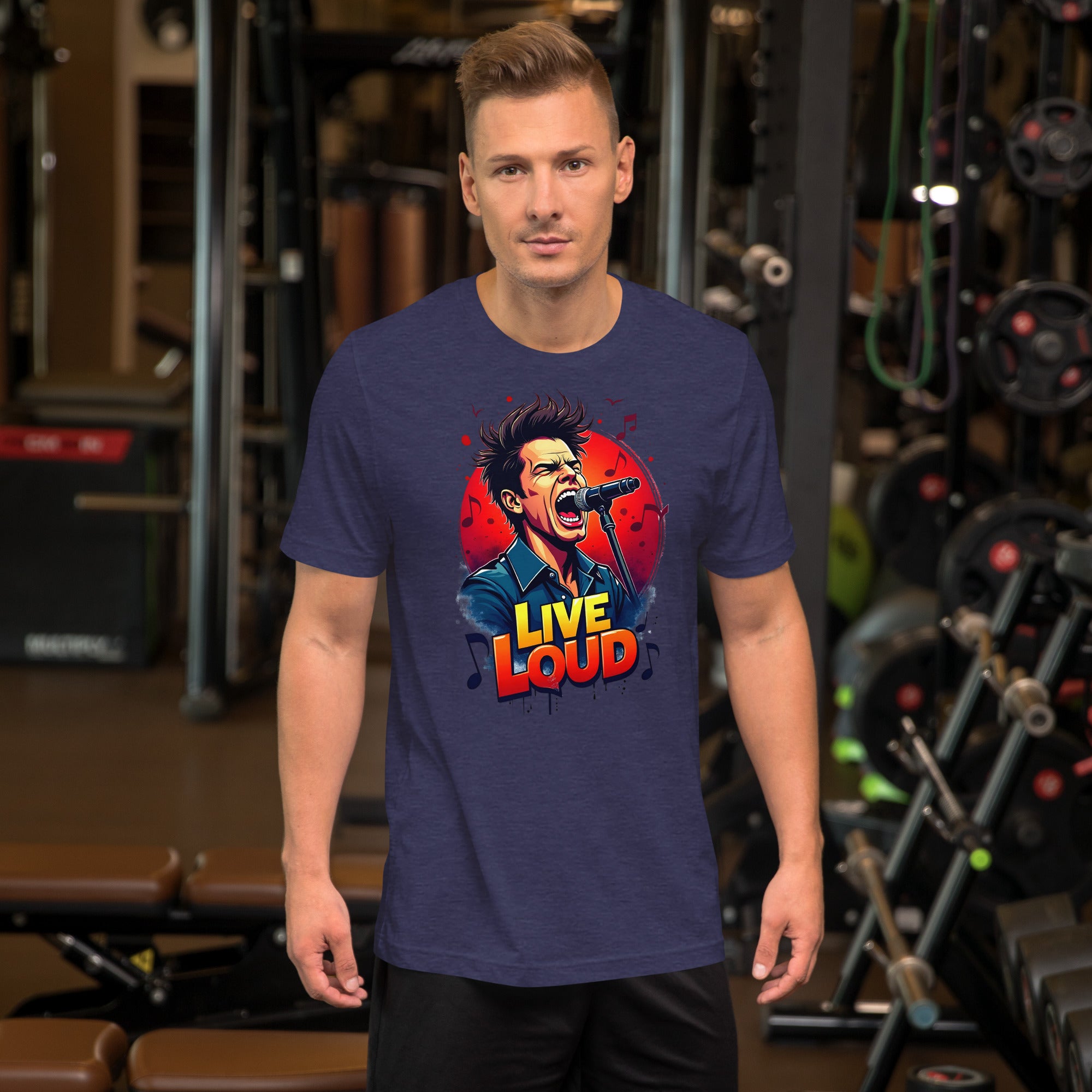 Unisex t-shirt - Live Loud Singer T-Shirt – Unisex Music Passion Graphic Bella Canvas 3001 by printfluence.net