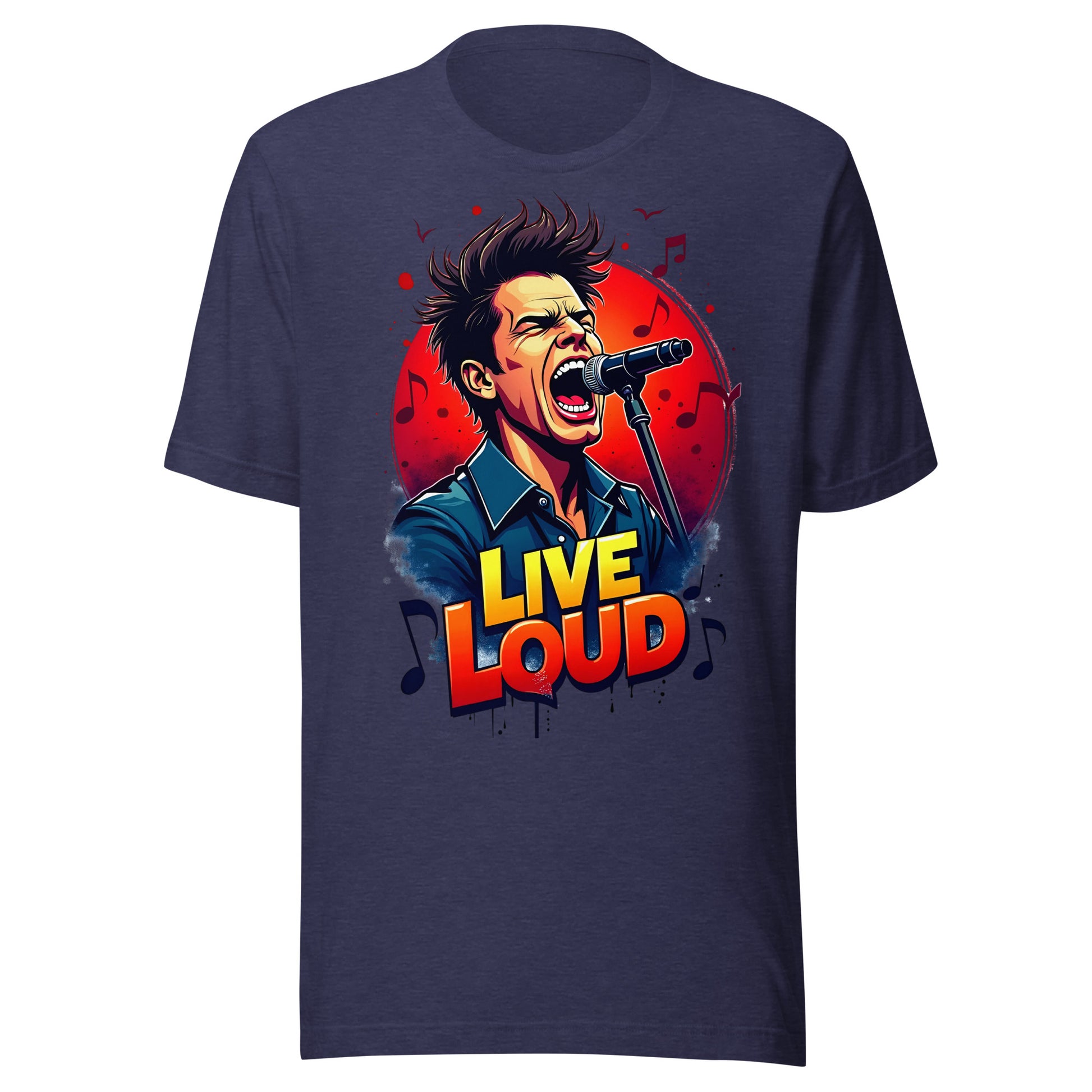 Unisex t-shirt - Live Loud Singer T-Shirt – Unisex Music Passion Graphic Bella Canvas 3001 by printfluence.net