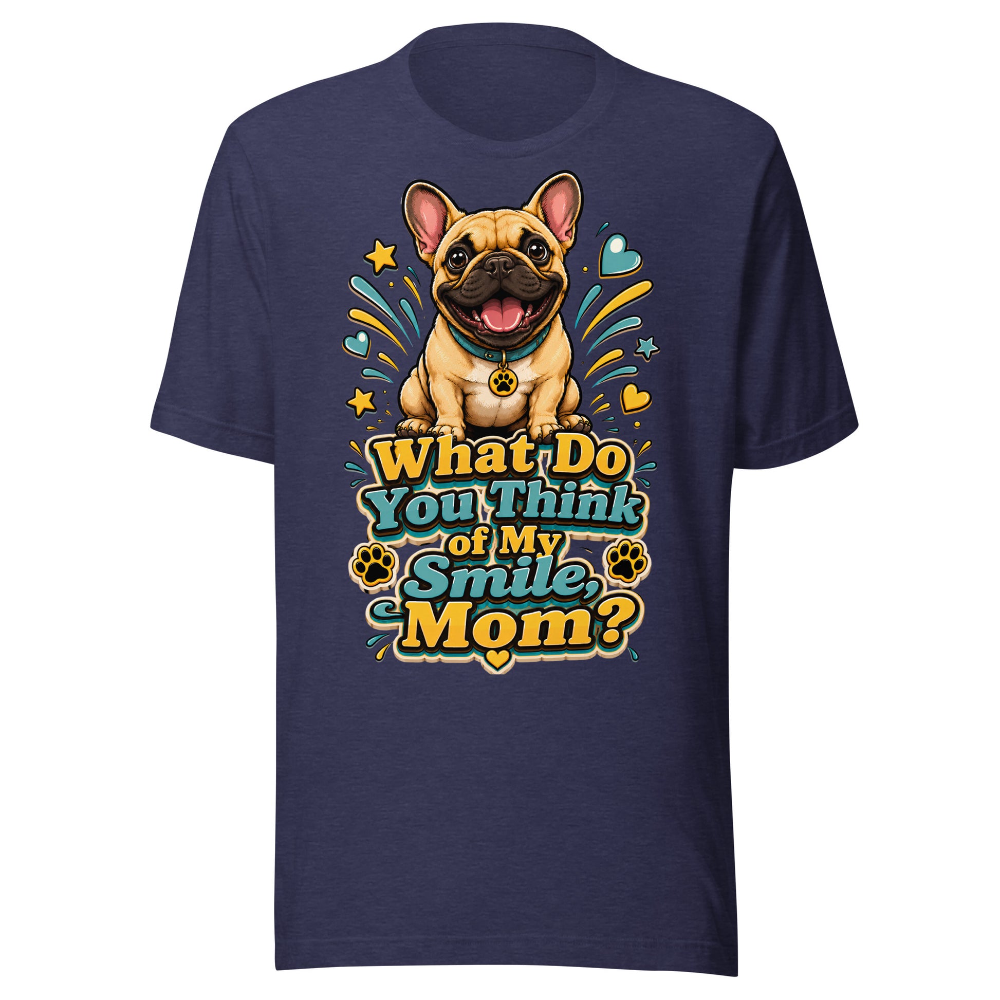 French Bulldog Mom Smile Unisex T-Shirt by printfluence.net