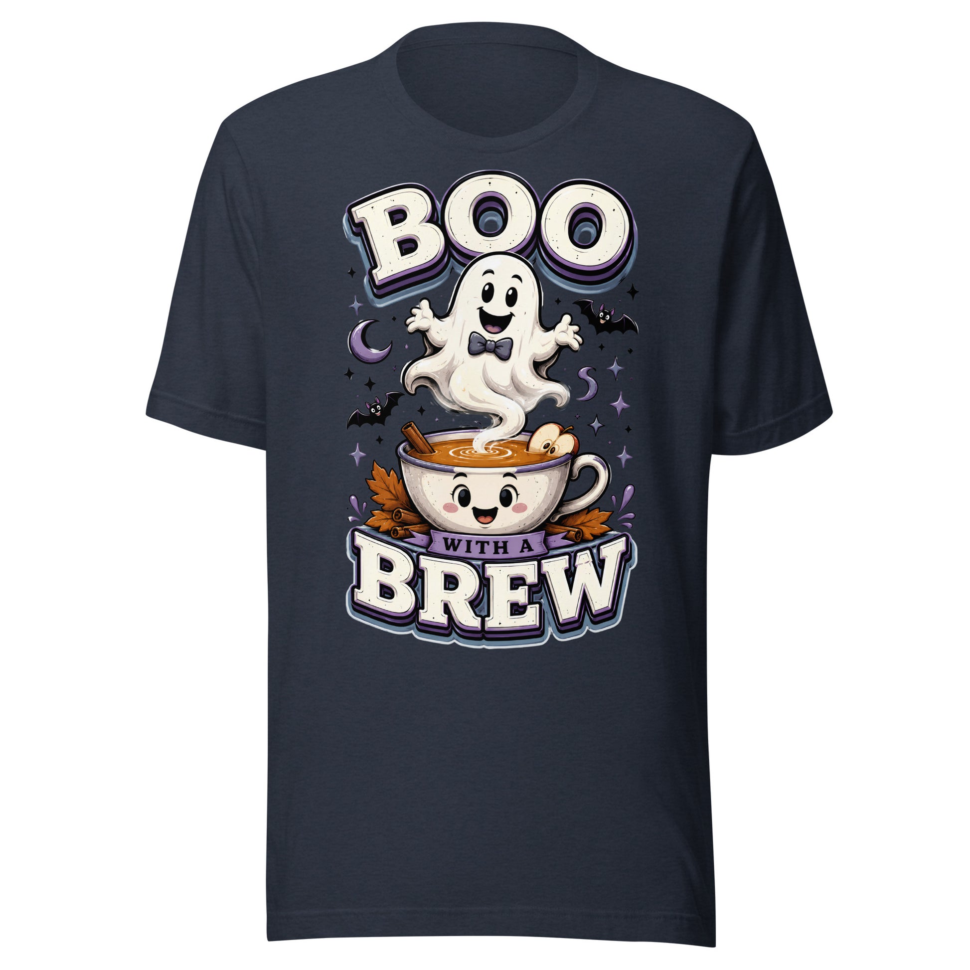 Boo With A Brew Cozy Horror Mystery Unisex T-Shirt by printfluence.net