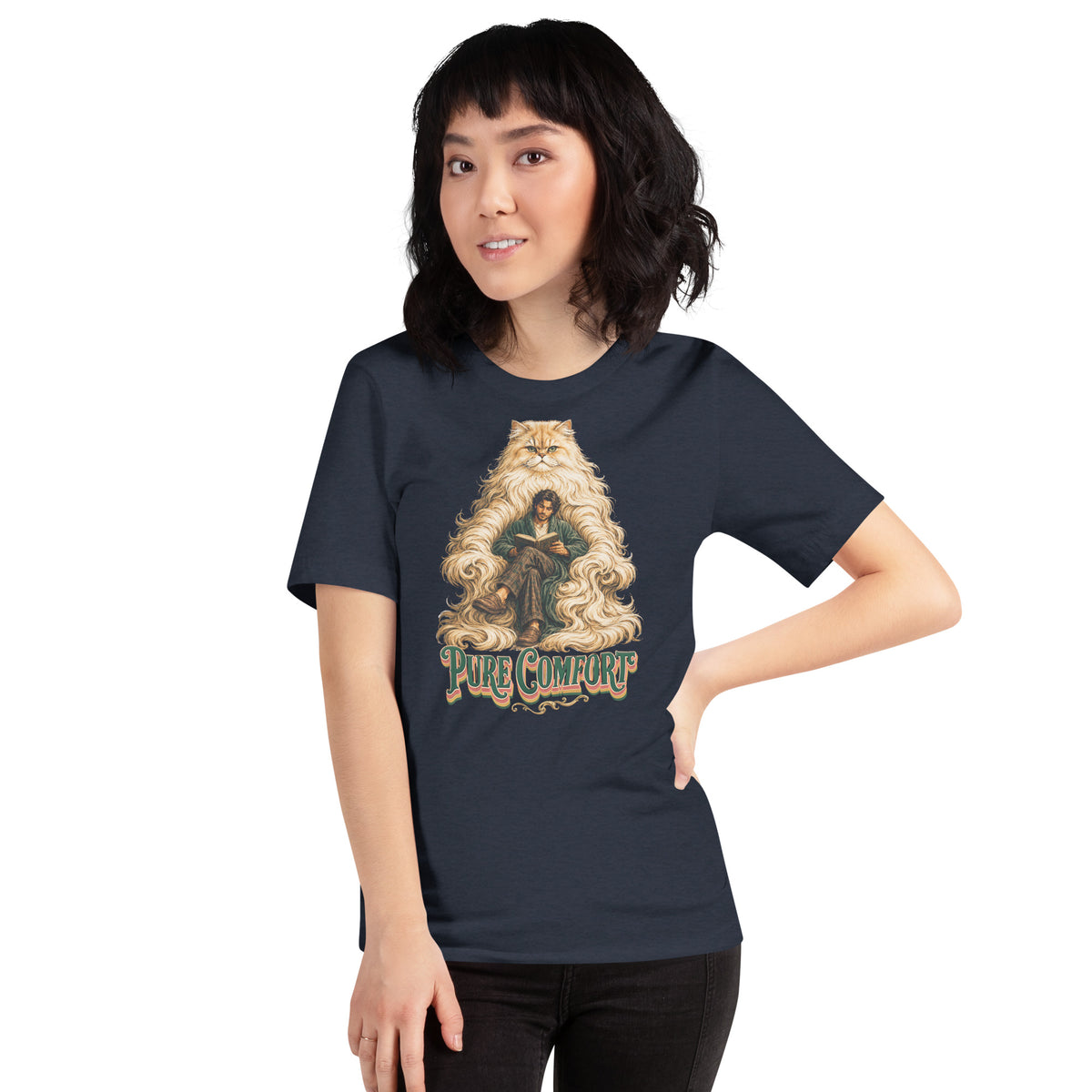 Cat Lovers Unisex Staple T-Shirt "Pure Comfort" by printfluence.net