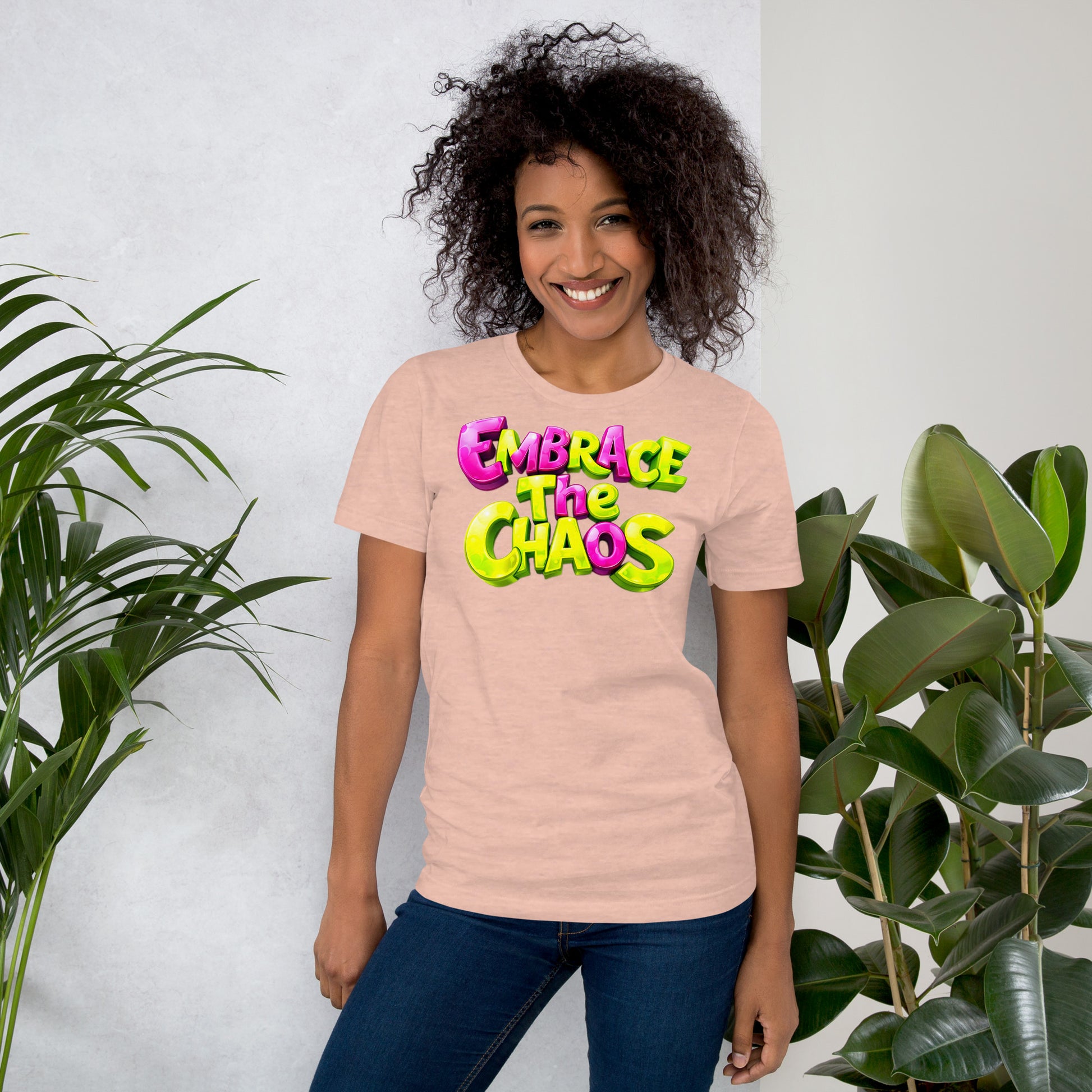 Unisex t-shirt - Embrace The Chaos Unisex T-Shirt – Bold Attitude Quote Tee by printfluence.net