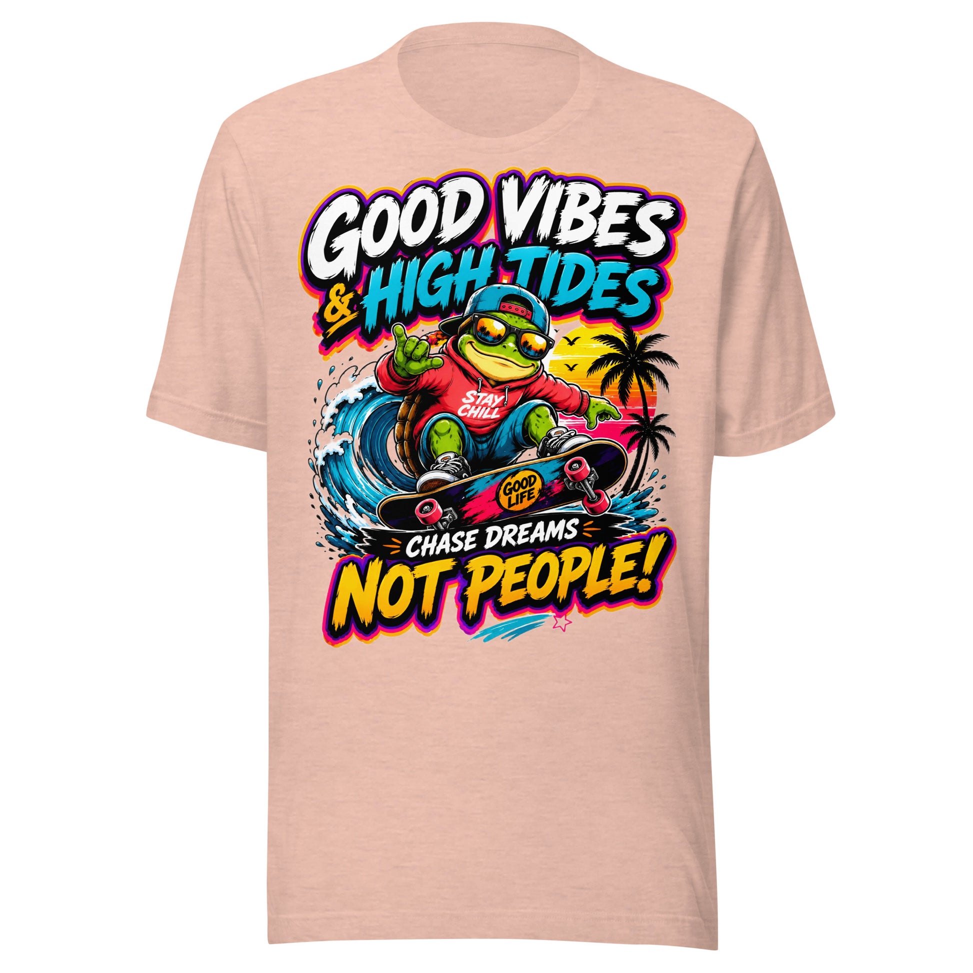 Unisex t-shirt - Elite Skater Turtle Cosmic Good Vibes - Premium Radical Dream Chaser Design by printfluence.net