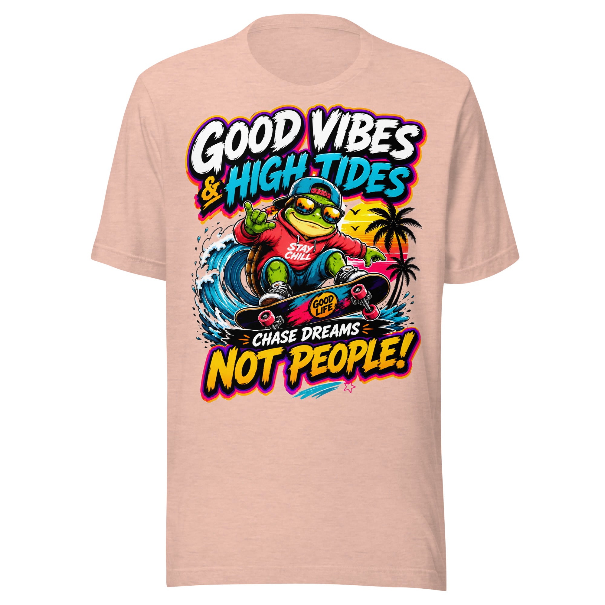 Unisex t-shirt - Elite Skater Turtle Cosmic Good Vibes - Premium Radical Dream Chaser Design by printfluence.net