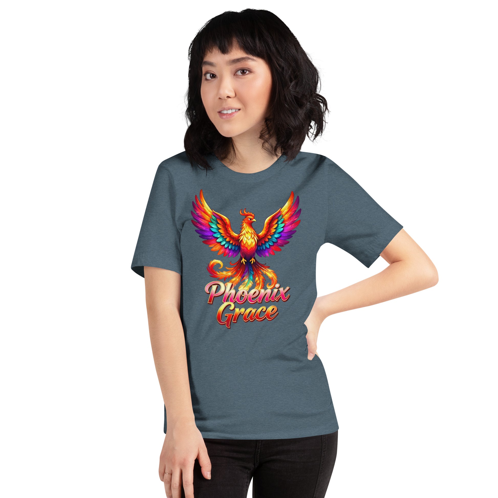 Unisex t-shirt - Phoenix Grace – Vibrant Mythical Bird of Rebirth and Power by printfluence.net