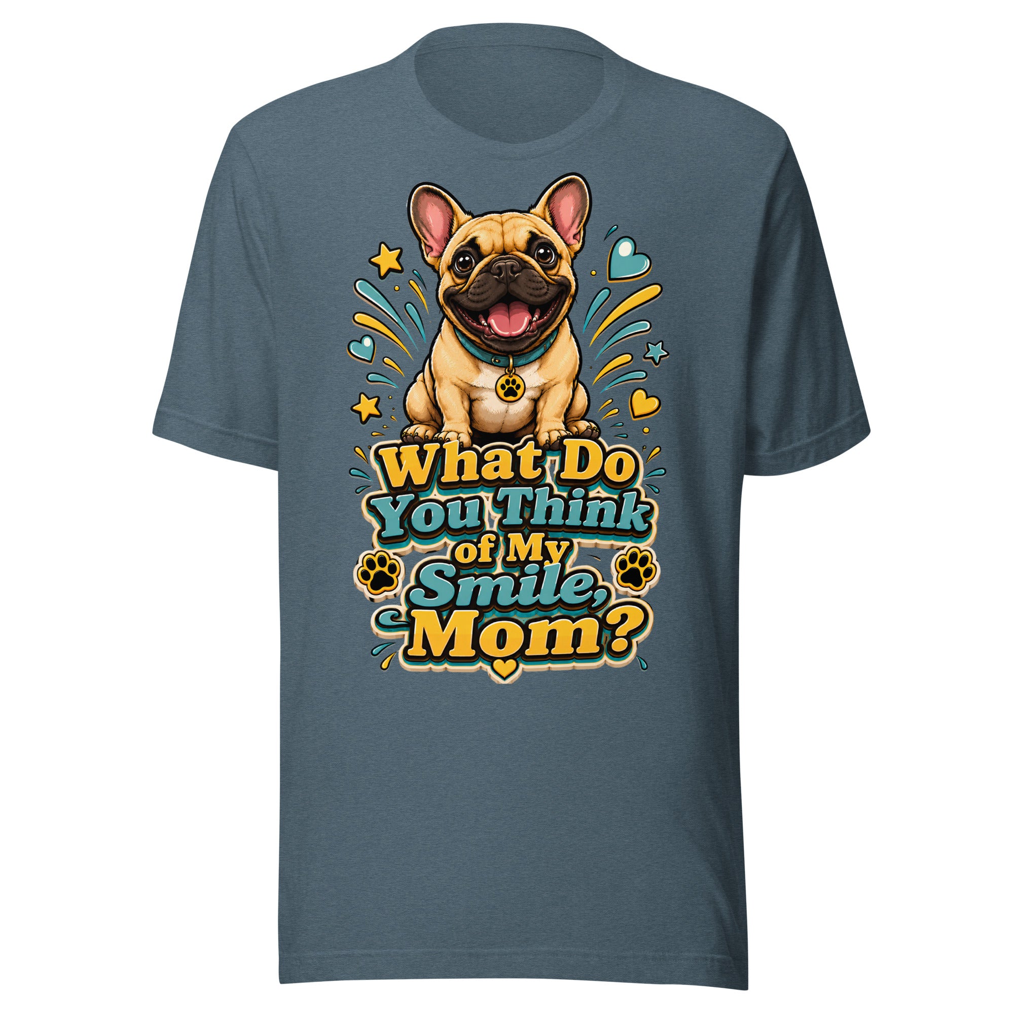 French Bulldog Mom Smile Unisex T-Shirt by printfluence.net
