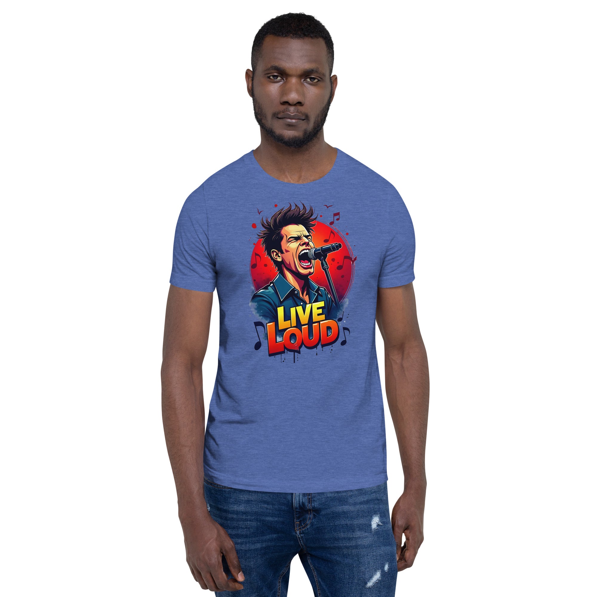 Unisex t-shirt - Live Loud Singer T-Shirt – Unisex Music Passion Graphic Bella Canvas 3001 by printfluence.net