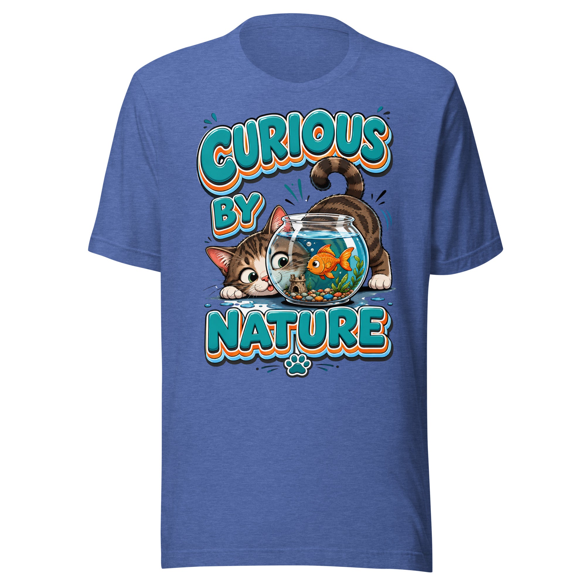 Unisex t-shirt - Elite Curious By Nature Cat - Premium Luxury Retro Goldfish Design by printfluence.net