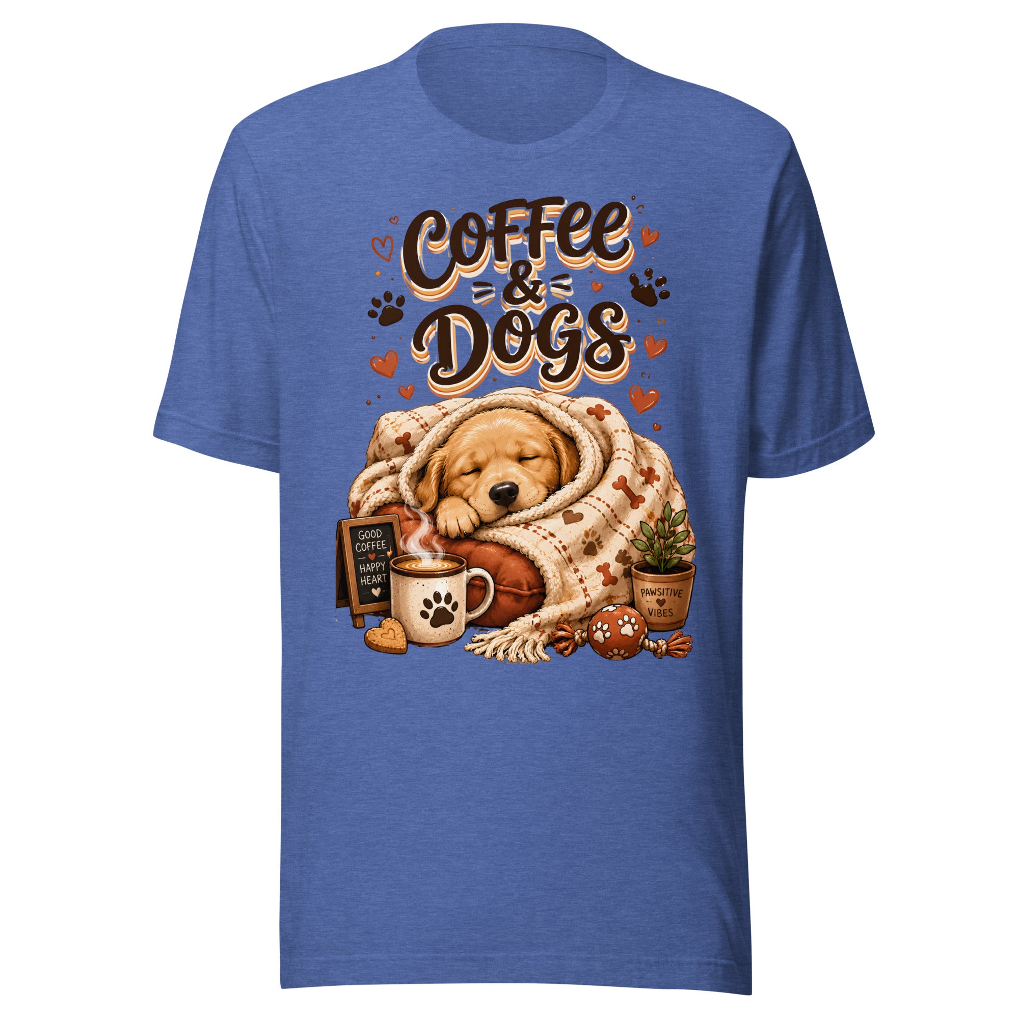 Elite Coffee And Dogs - Premium Luxury Golden Retriever Dog Lovers T-Shirt by printfluence.net