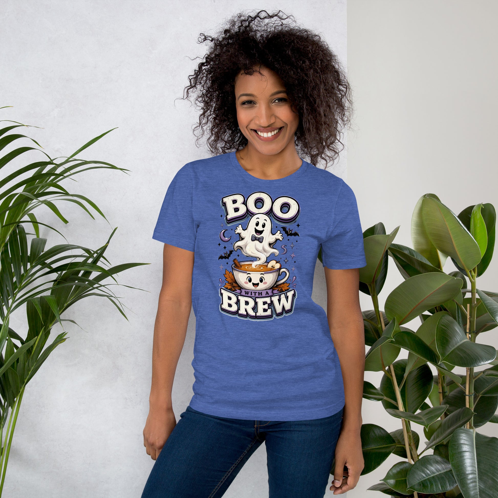 Boo With A Brew Cozy Horror Mystery Unisex T-Shirt by printfluence.net
