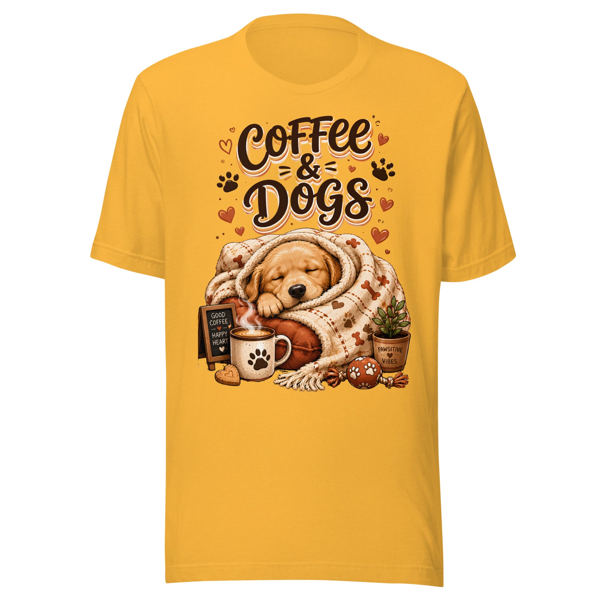 Elite Coffee And Dogs - Premium Luxury Golden Retriever Dog Lovers T-Shirt by printfluence.net