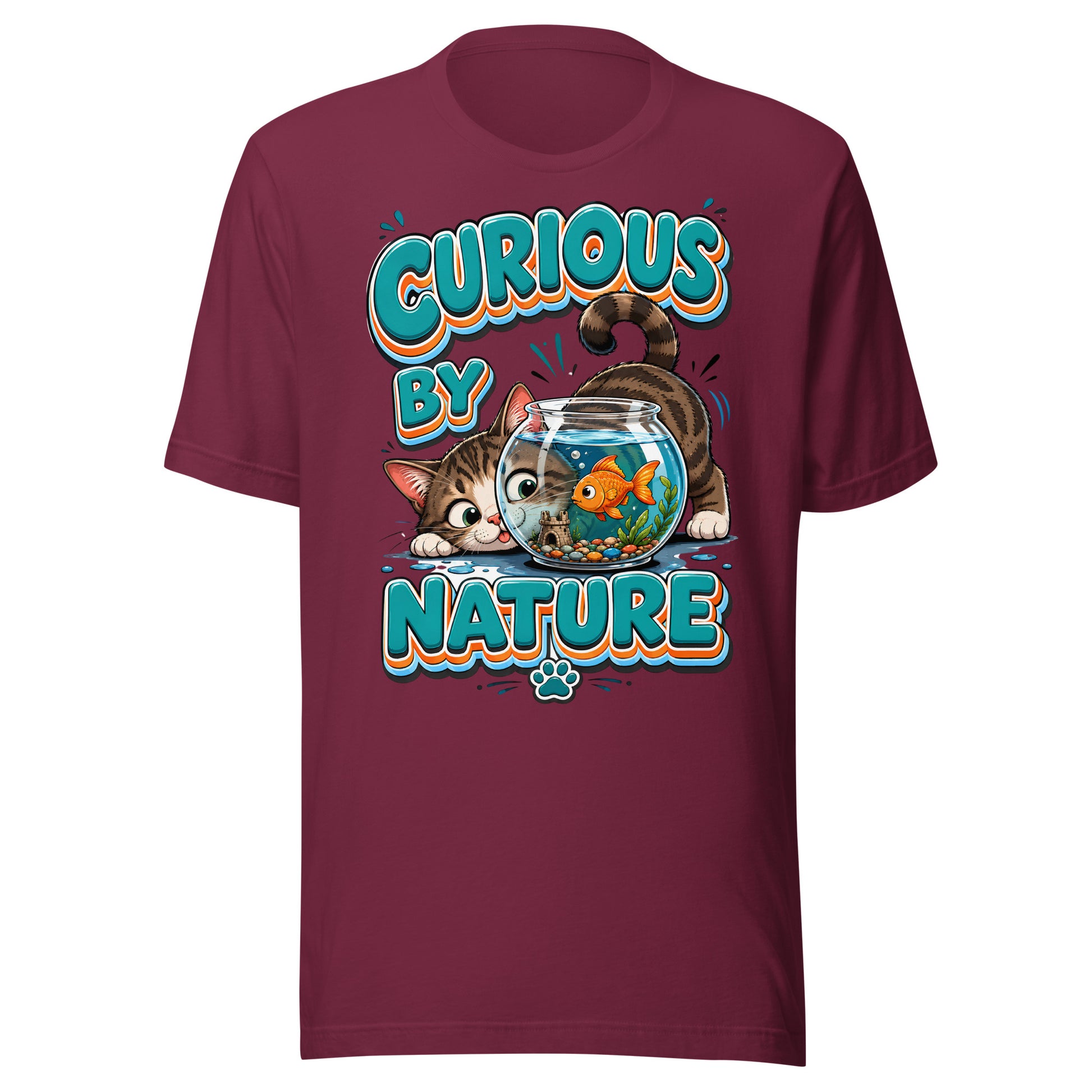 Unisex t-shirt - Elite Curious By Nature Cat - Premium Luxury Retro Goldfish Design by printfluence.net