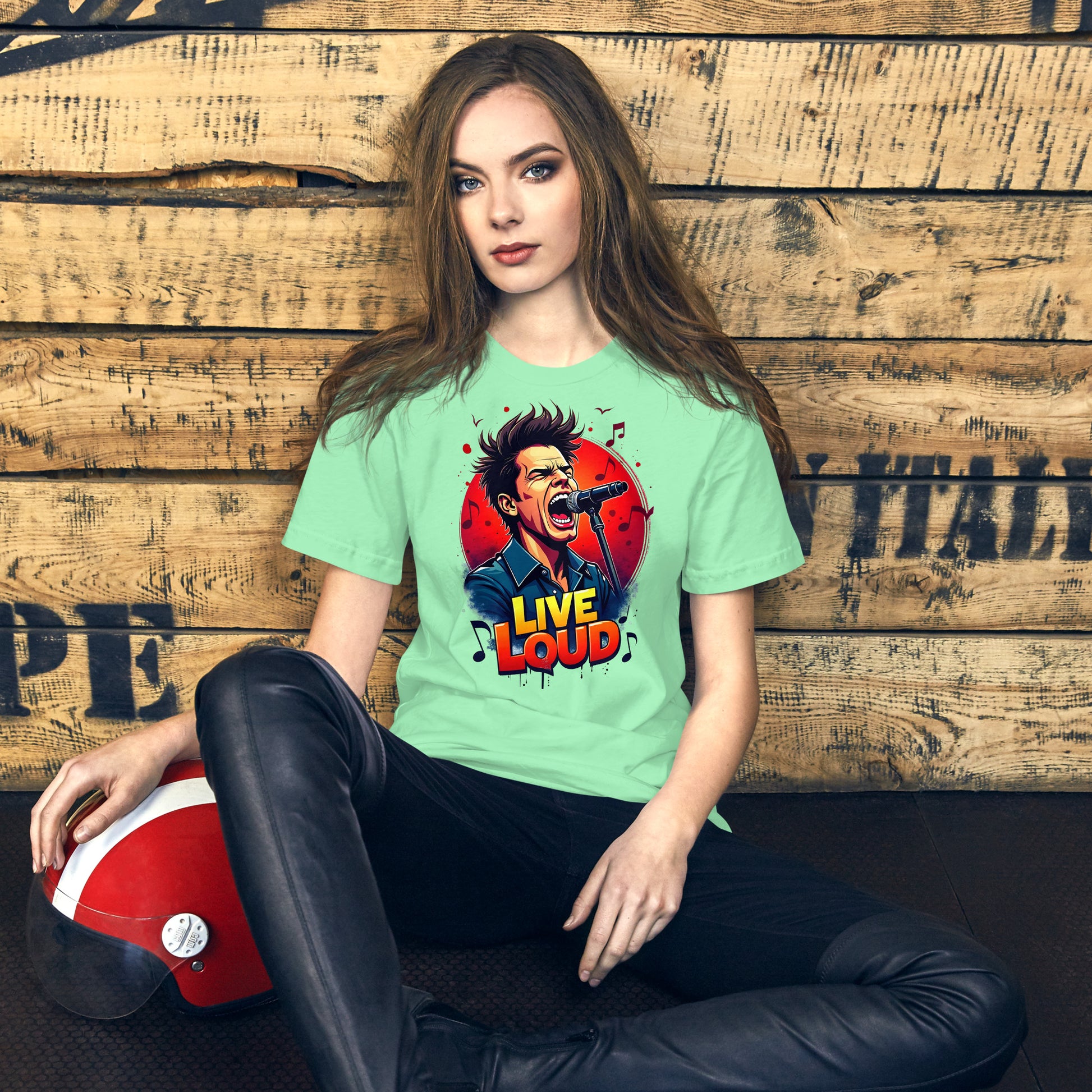 Unisex t-shirt - Live Loud Singer T-Shirt – Unisex Music Passion Graphic Bella Canvas 3001 by printfluence.net